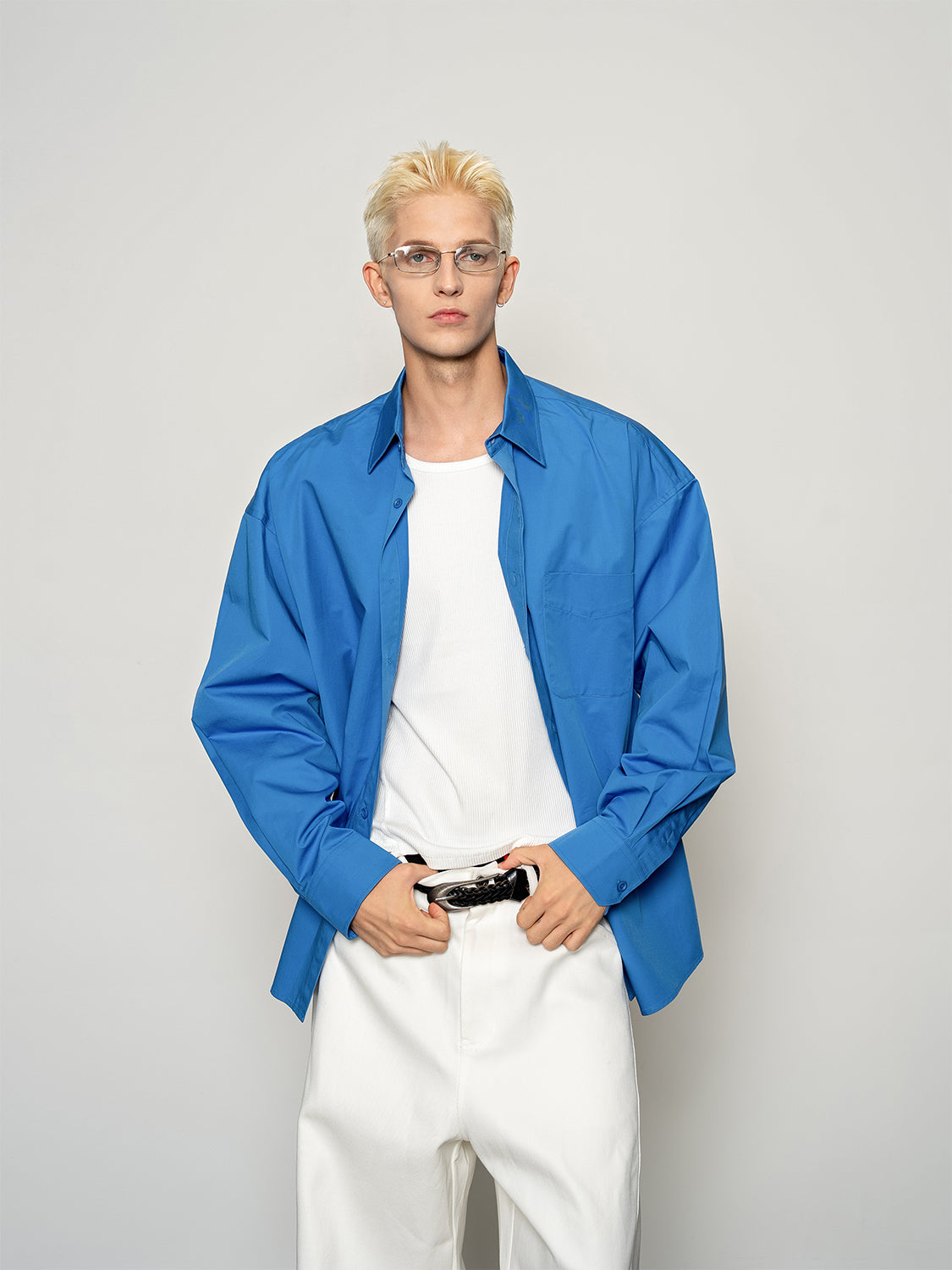 DBW Doublewin Casual Solid Color Oversized Shirt