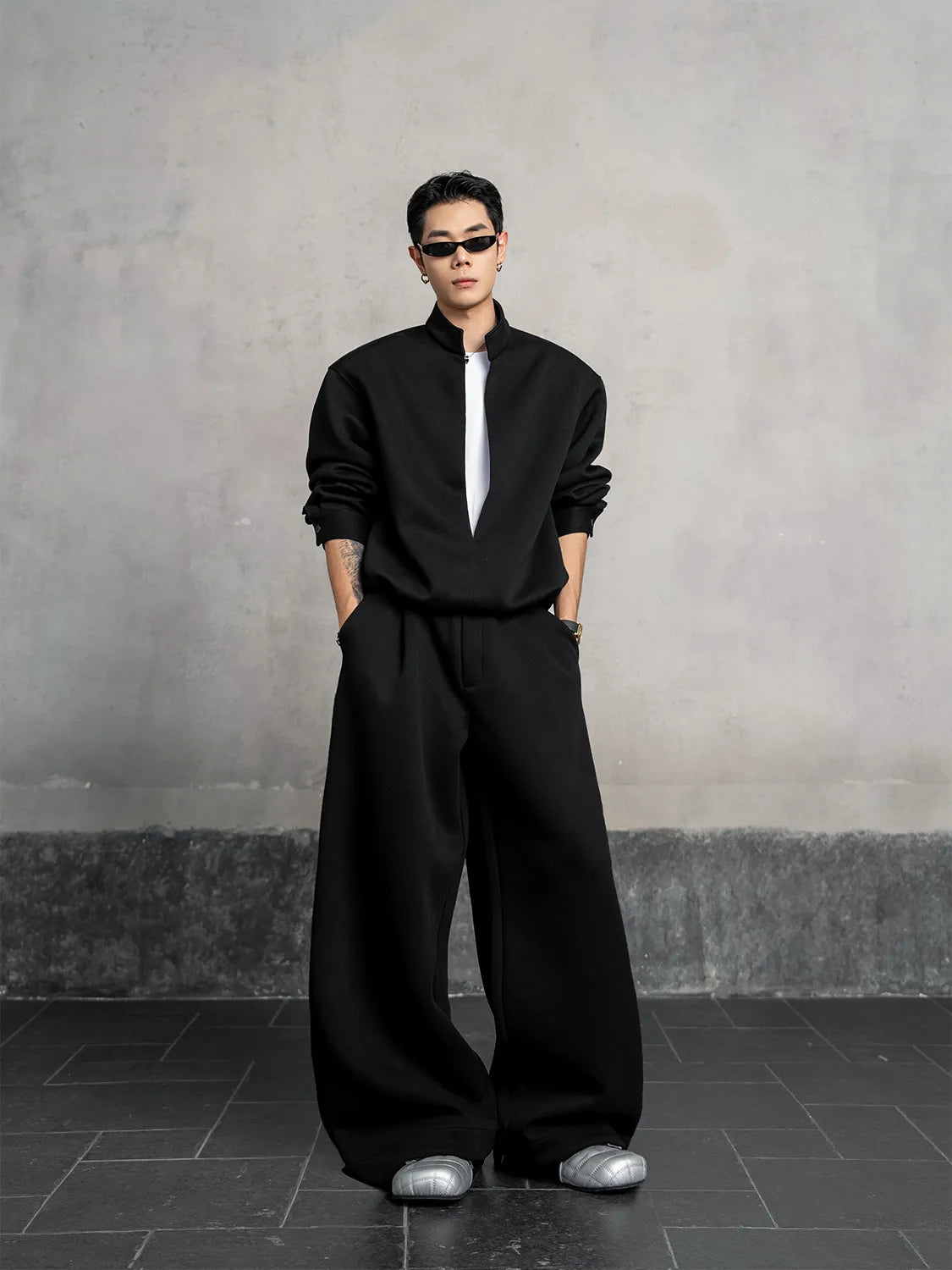 DBW Doublewin Resort Style False Two-Layer Open Front Stand Collar Top