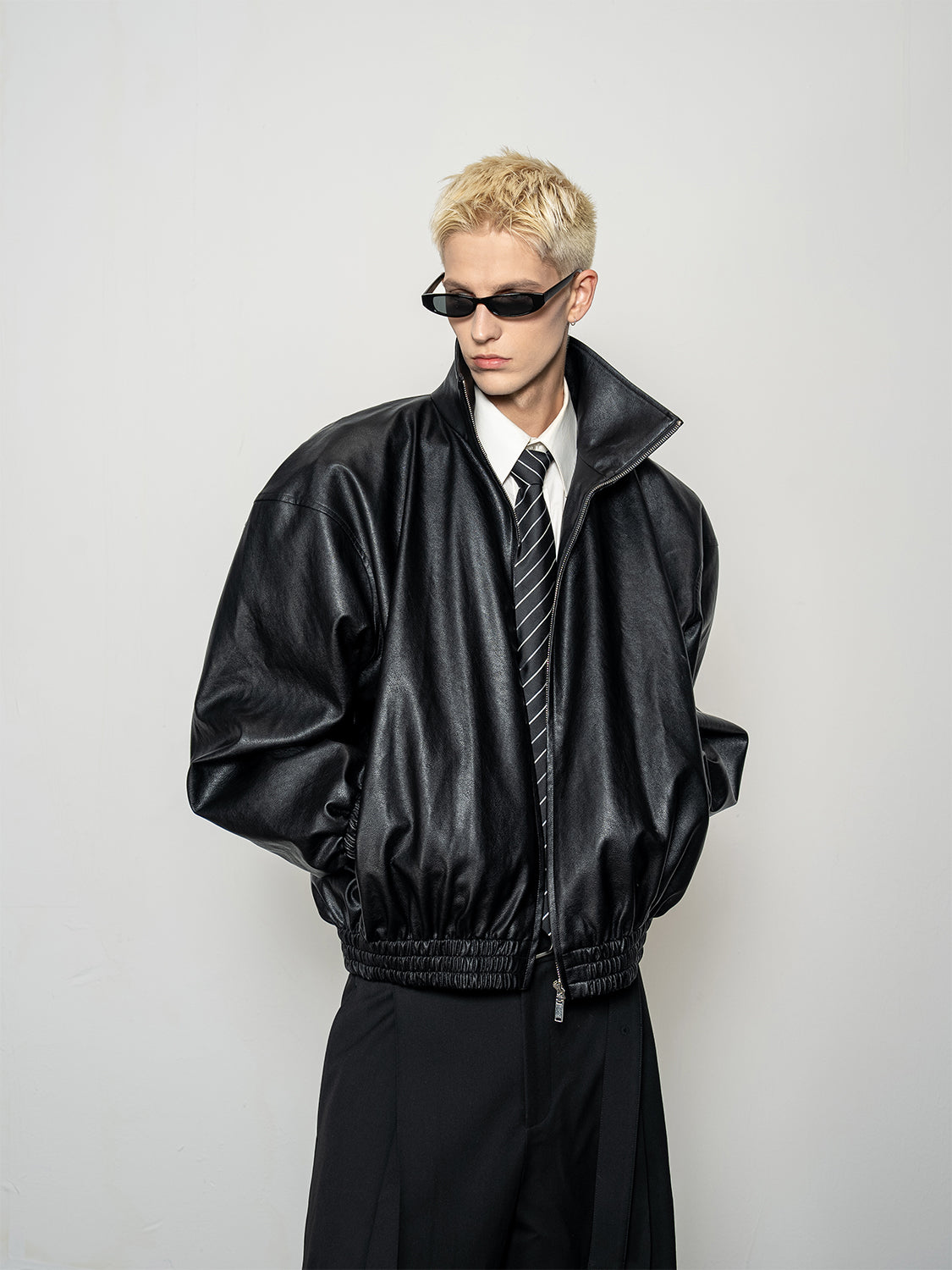 DBW Doublewin Turtleneck Radiated Pleather Jacket