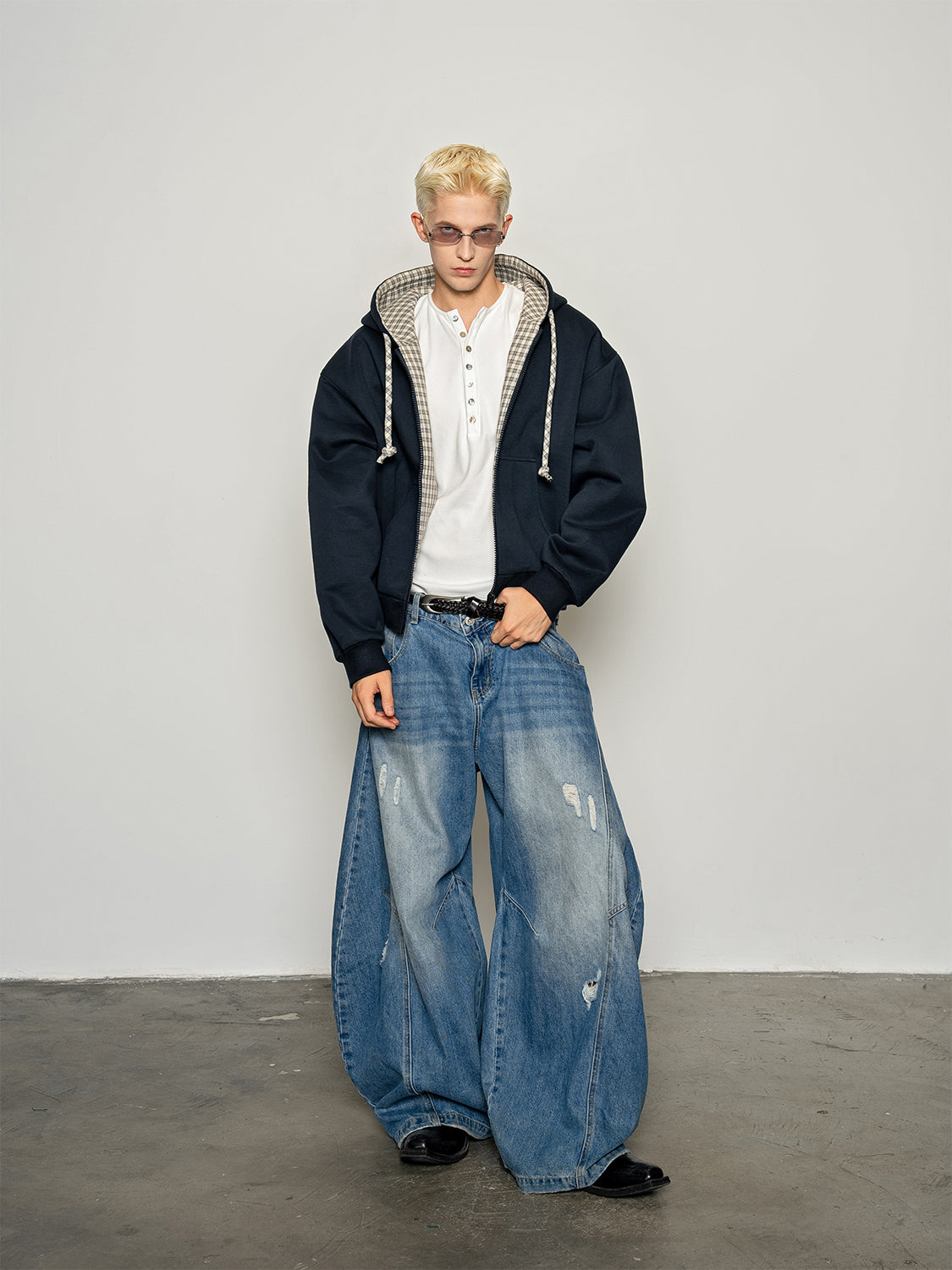 DBW Doublewin Heavyweight Checkered Vintage Hoodie