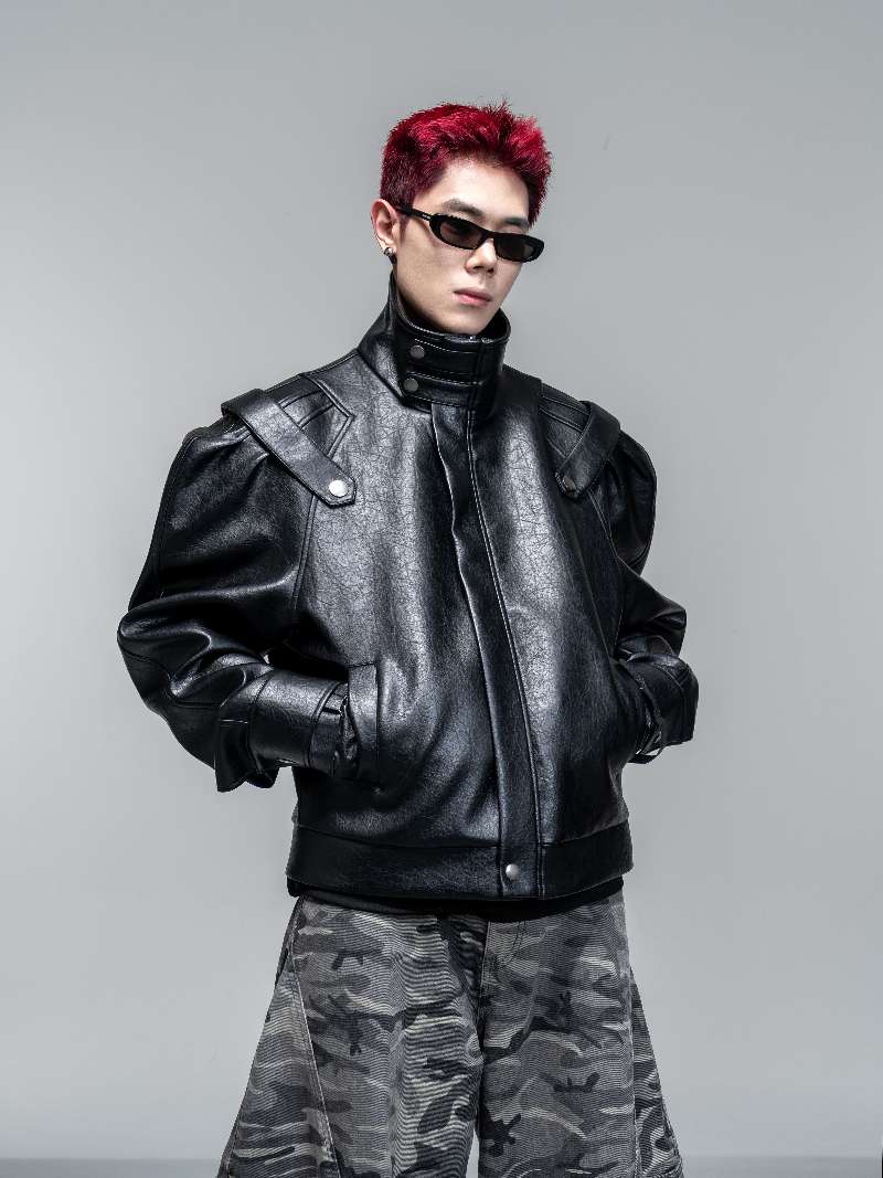 DBW Doublewin High Street Double Pleat Leather Jacket