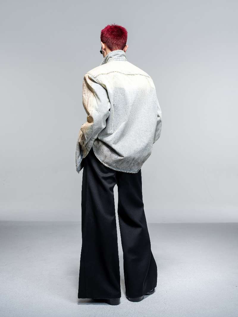 DBW Doublewin Distressed Dirty Denim Shirt