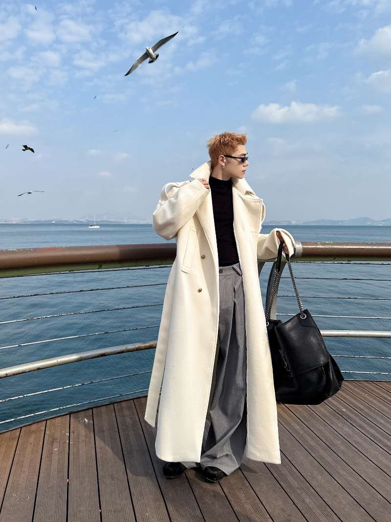 DBW Doublewin Double-Breasted Epaulet Long Coat