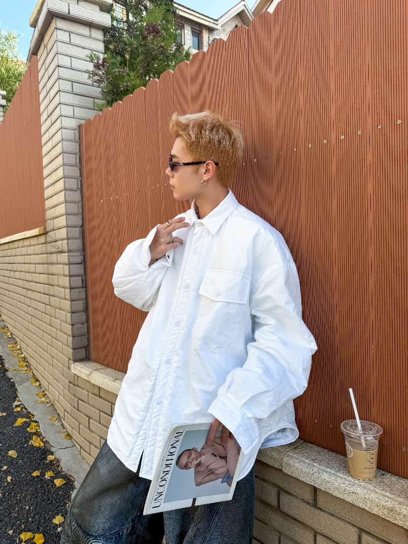 DBW Doublewin Solid Color Lightweight Quilted Shirt