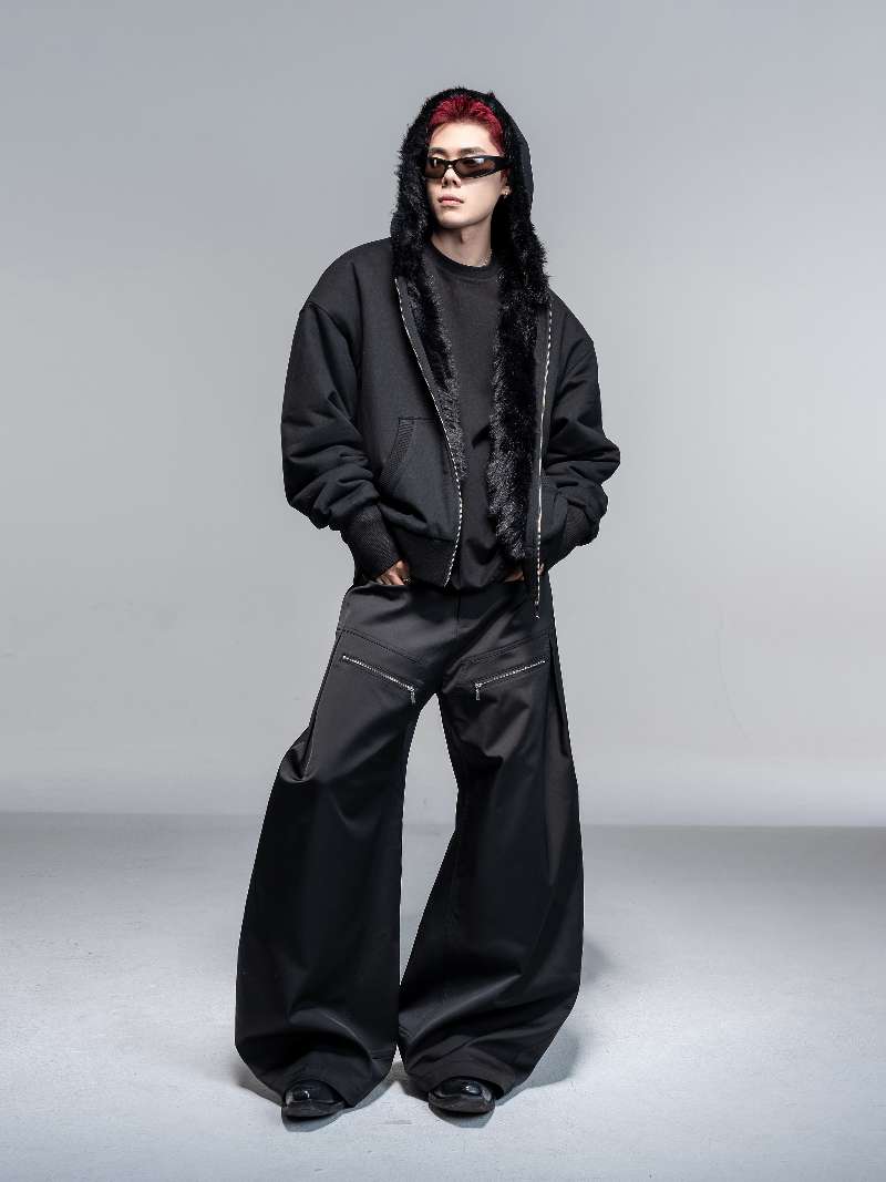 DBW Doublewin Reversible Faux Fox Fur Hoodie