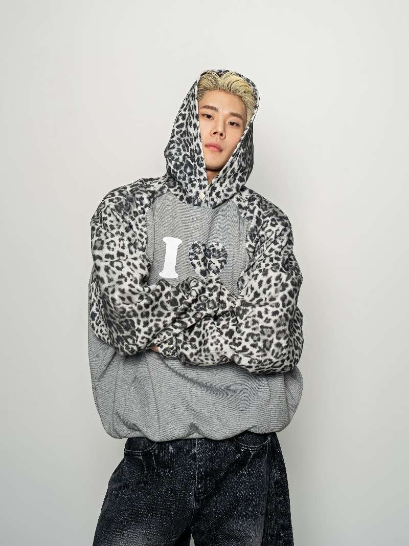 DBW Doublewin "I LOVE MY SOUL" Leopard Print Hoodie