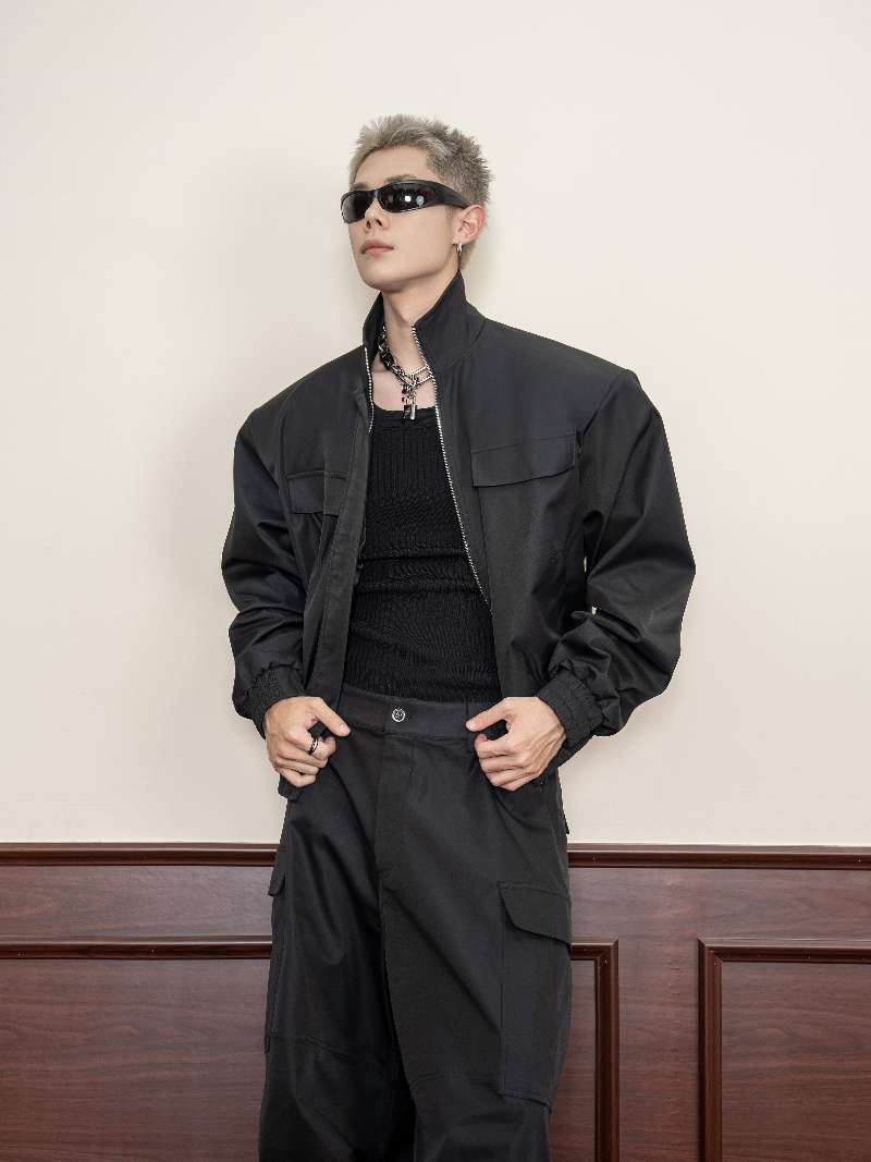 DBW Doublewin Black Notch Lapel Structured Jacket