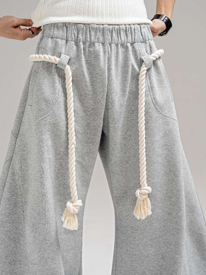 DBW Doublewin Thick Drawstring Wide-Leg Scimitar Sweatpants