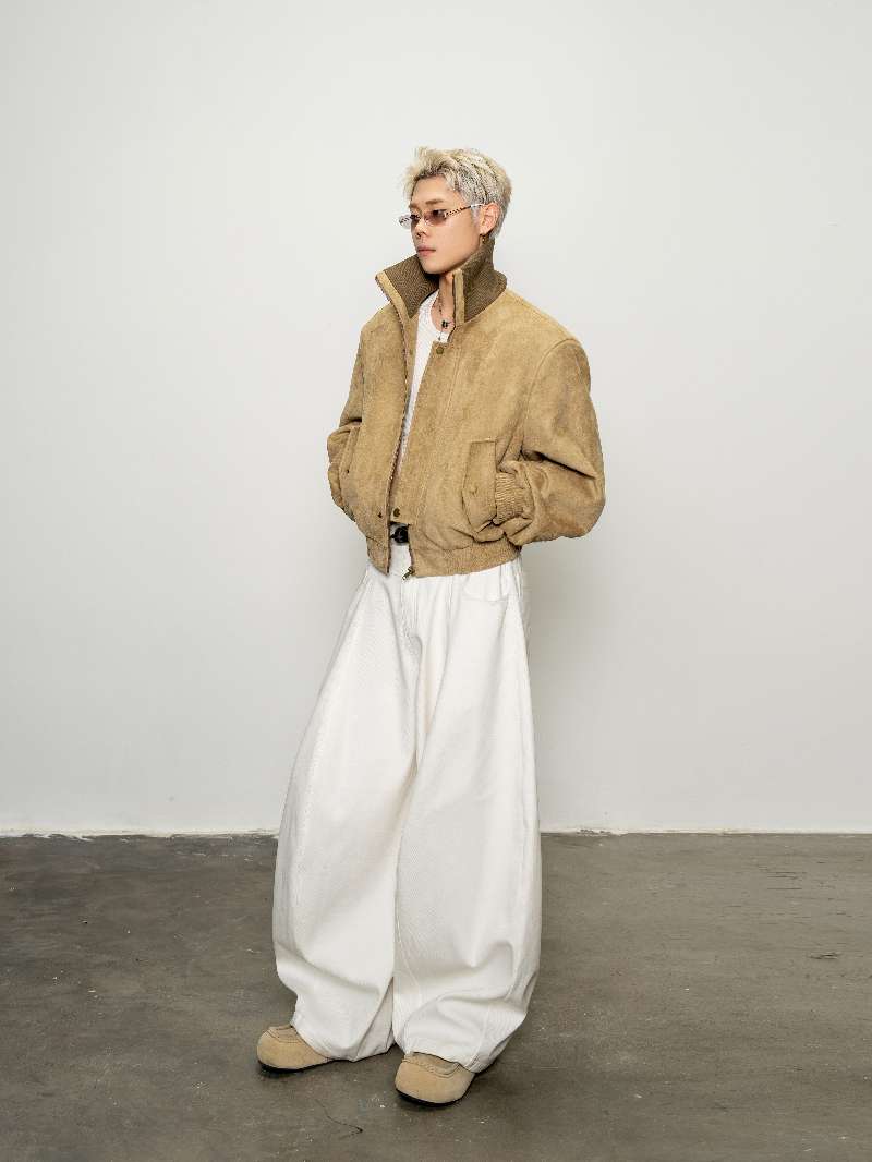 DBW Doublewin White Oversized Casual Trousers
