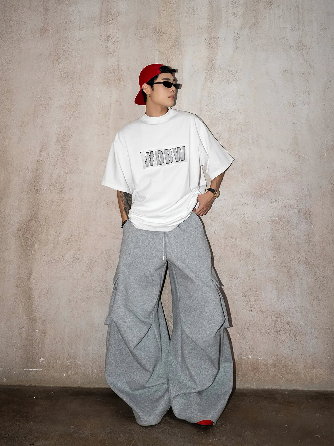 DBW Doublewin Airy Multi-Pocket Scimitar Hem Casual Pants