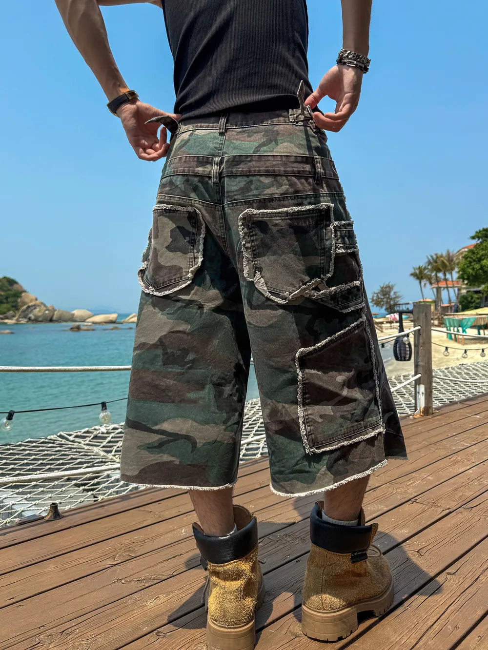 DBW Doublewin Raw Edge Camouflage Utility 7/8 Pants