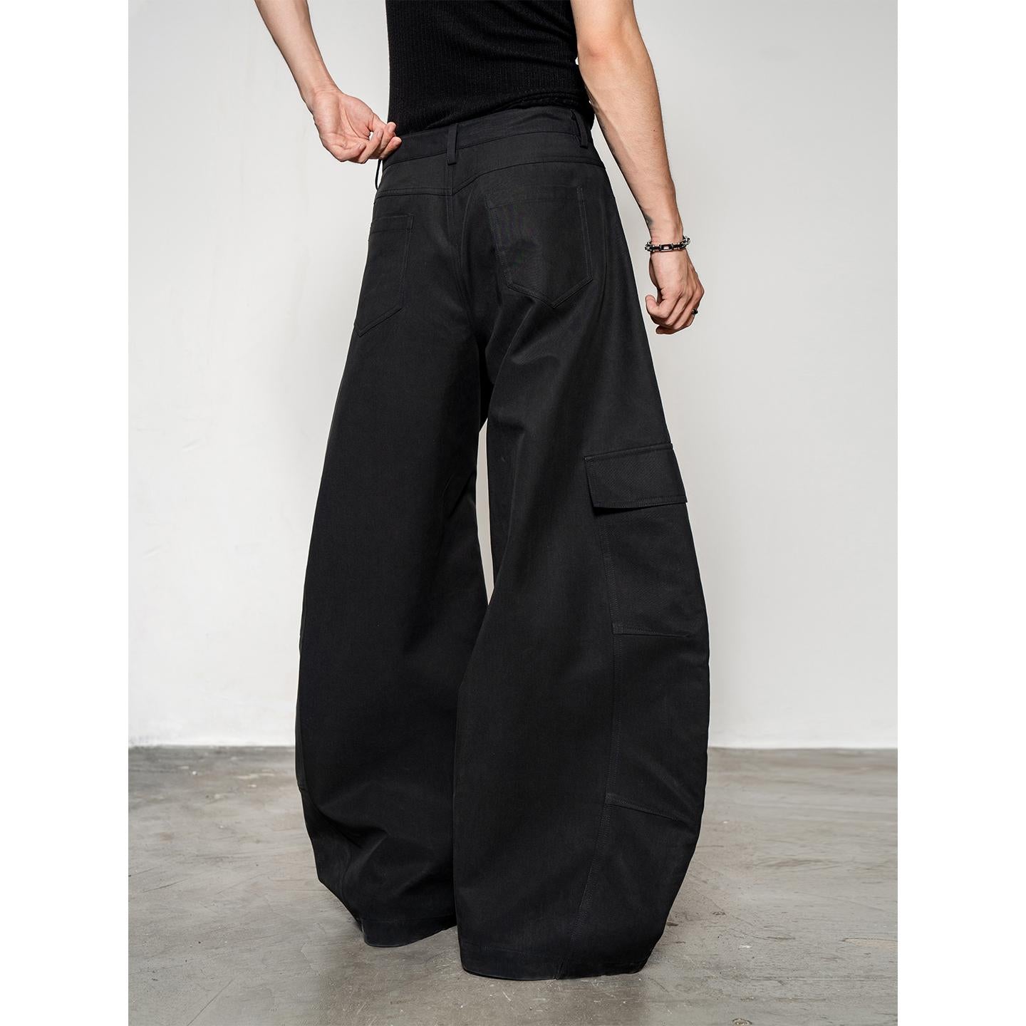 DBW Doublewin large pocket wide leg scimitar casual pants
