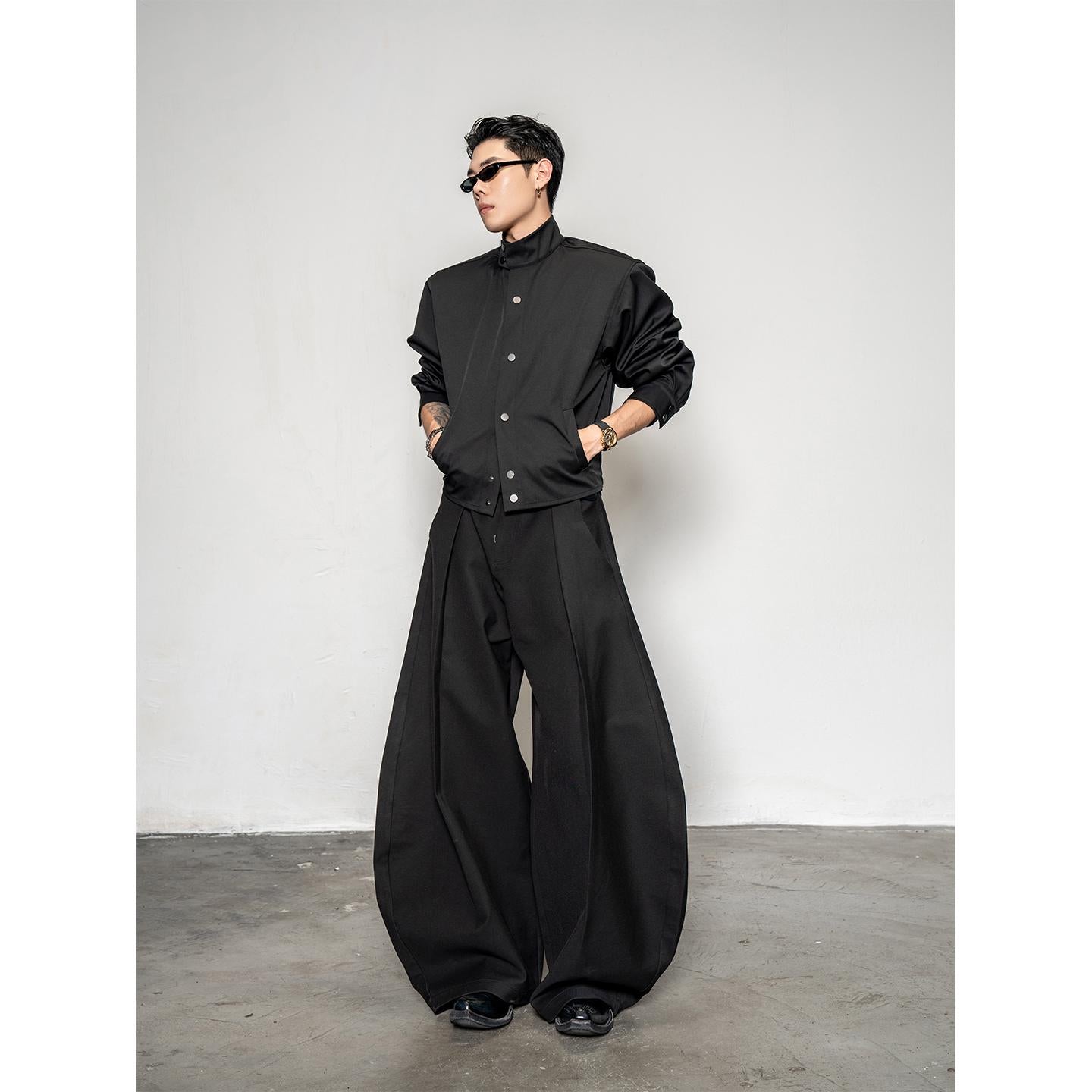 DBW Doublewin pleated textured short silhouette shirt