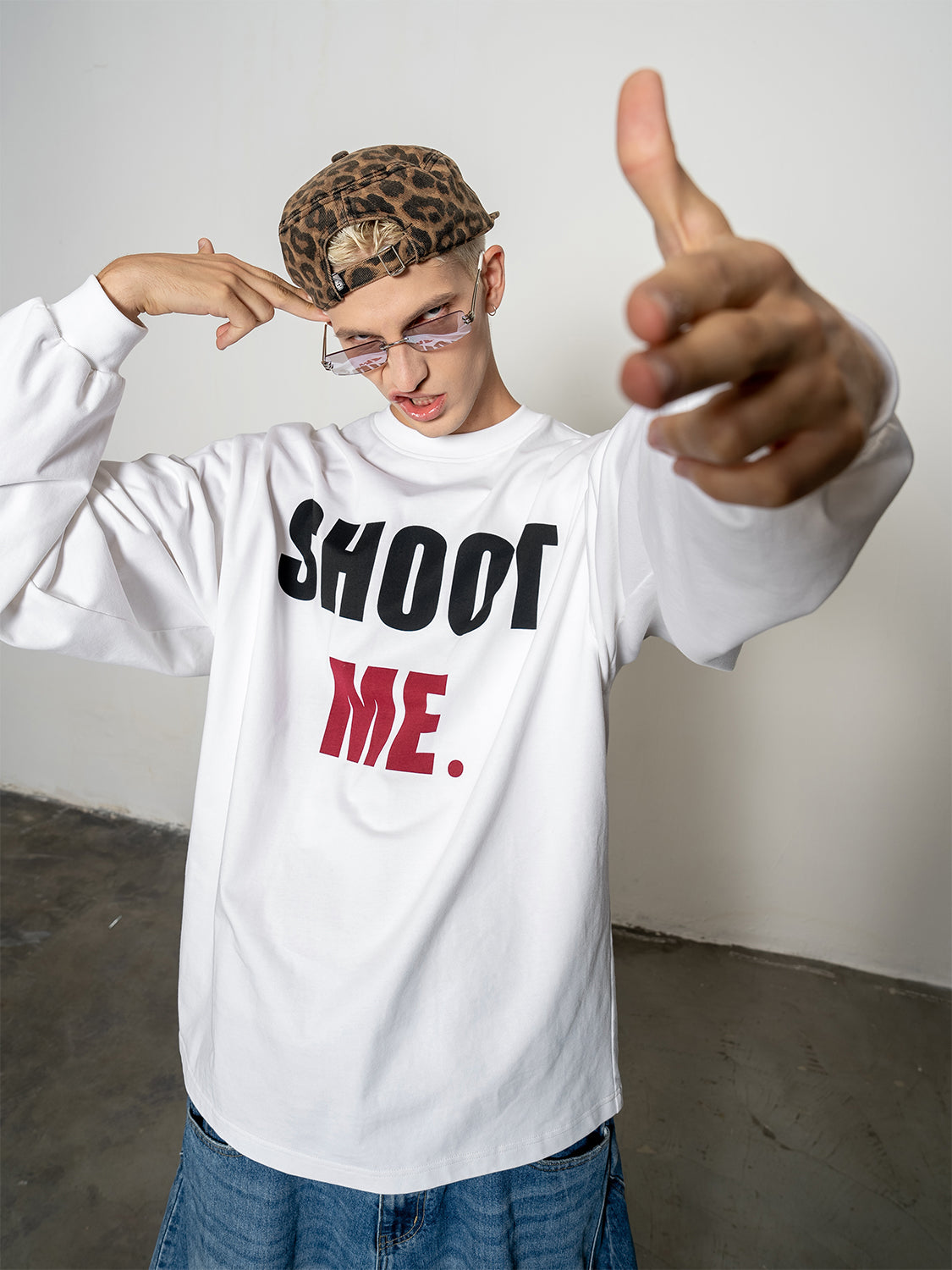 DBW Doublewin Heavyweight 'SHOOT ME' Print Long Sleeve T-Shirt