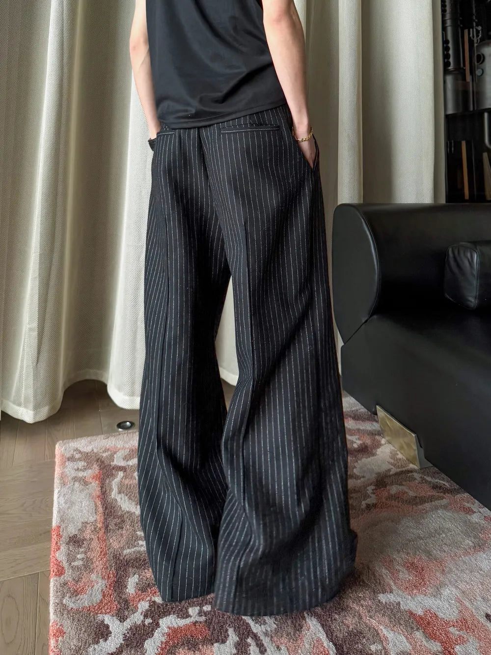 DBW Doublewin Wool Stripe Velvet Contrast Suit Set