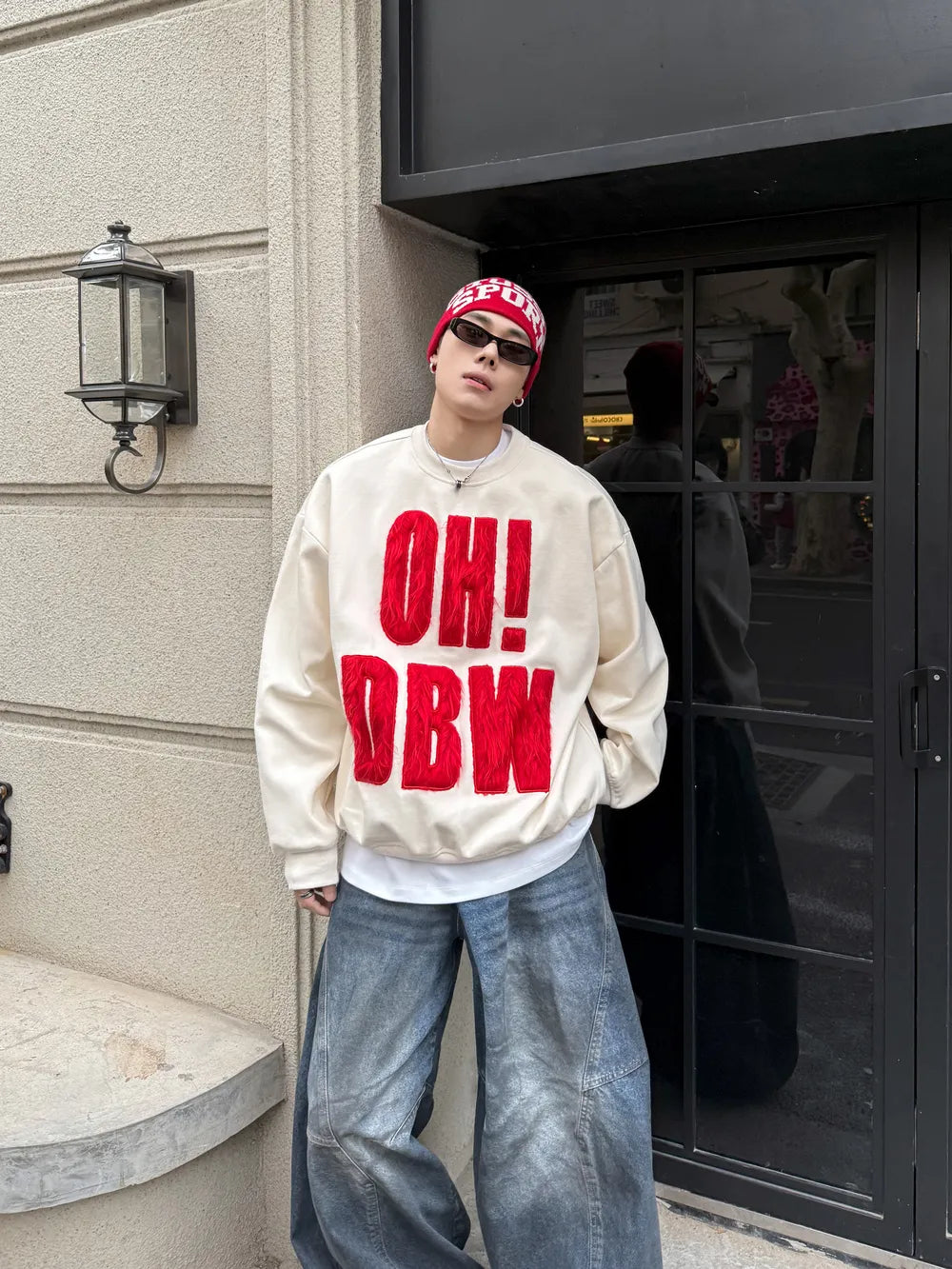 DBW Doublewin Long-Pile Embroidered Heavyweight Crewneck Sweatshirt