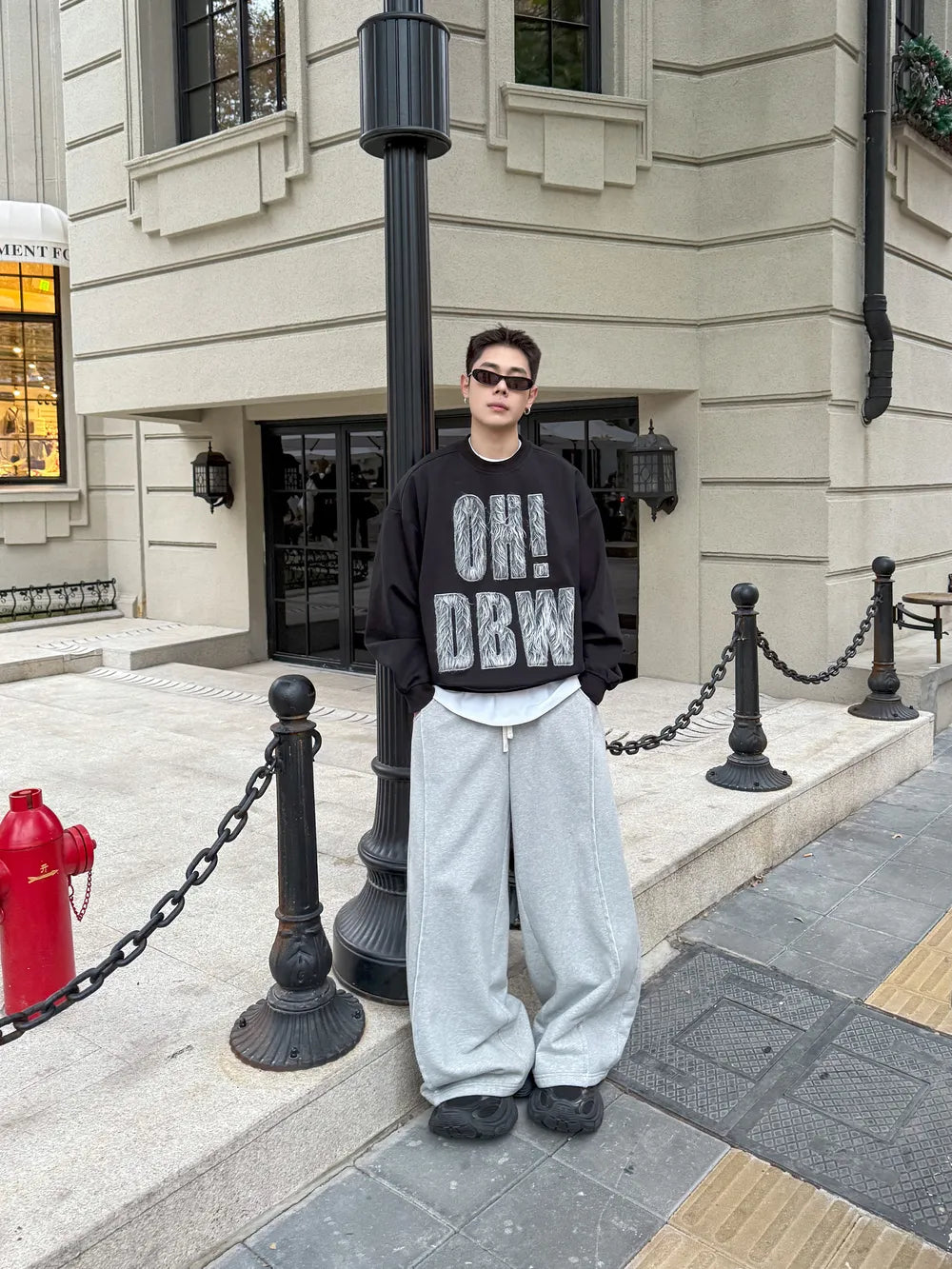 DBW Doublewin Long-Pile Embroidered Heavyweight Crewneck Sweatshirt