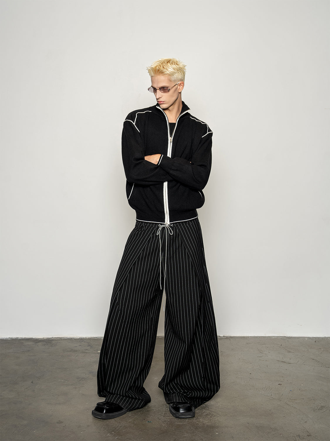 DBW Doublewin Deconstructed Striped Tie-Waist Casual Pants
