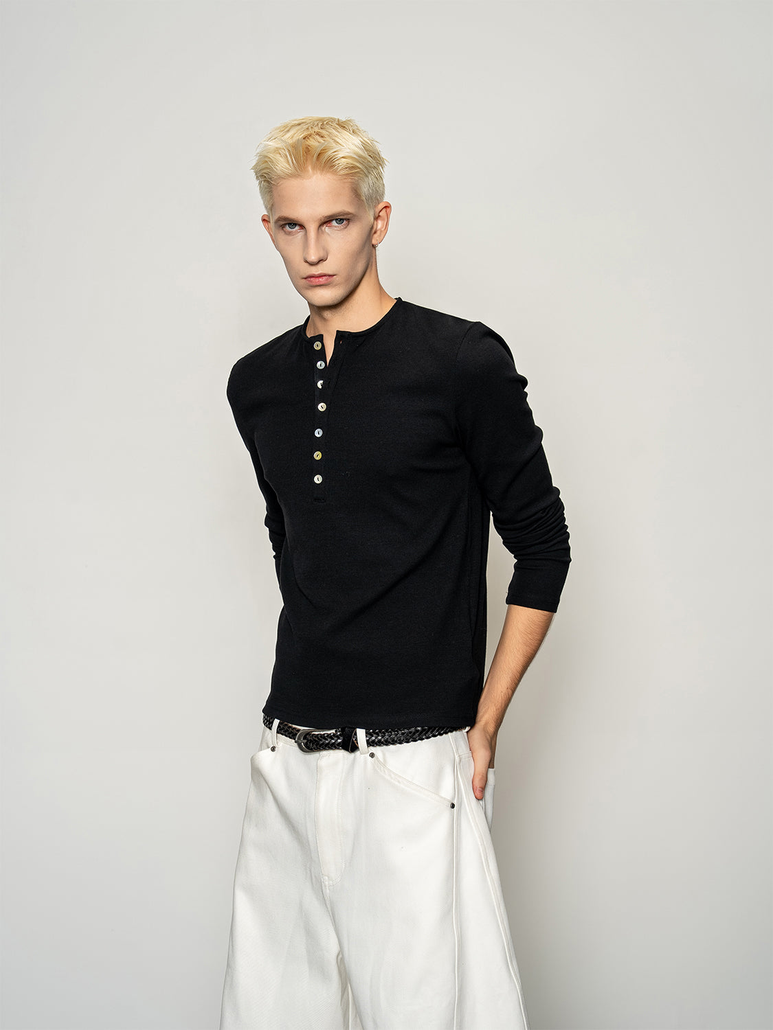 DBW Doublewin Stretch Long Sleeve Henley Shirt