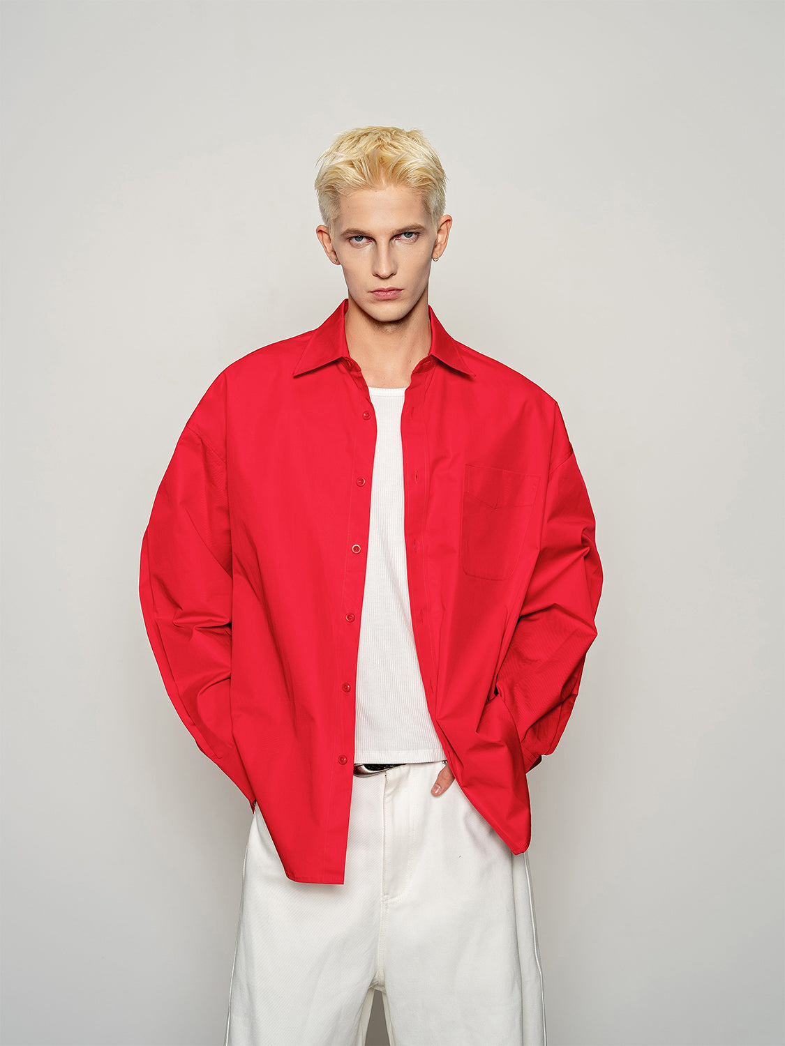 DBW Doublewin Casual Solid Color Oversized Shirt