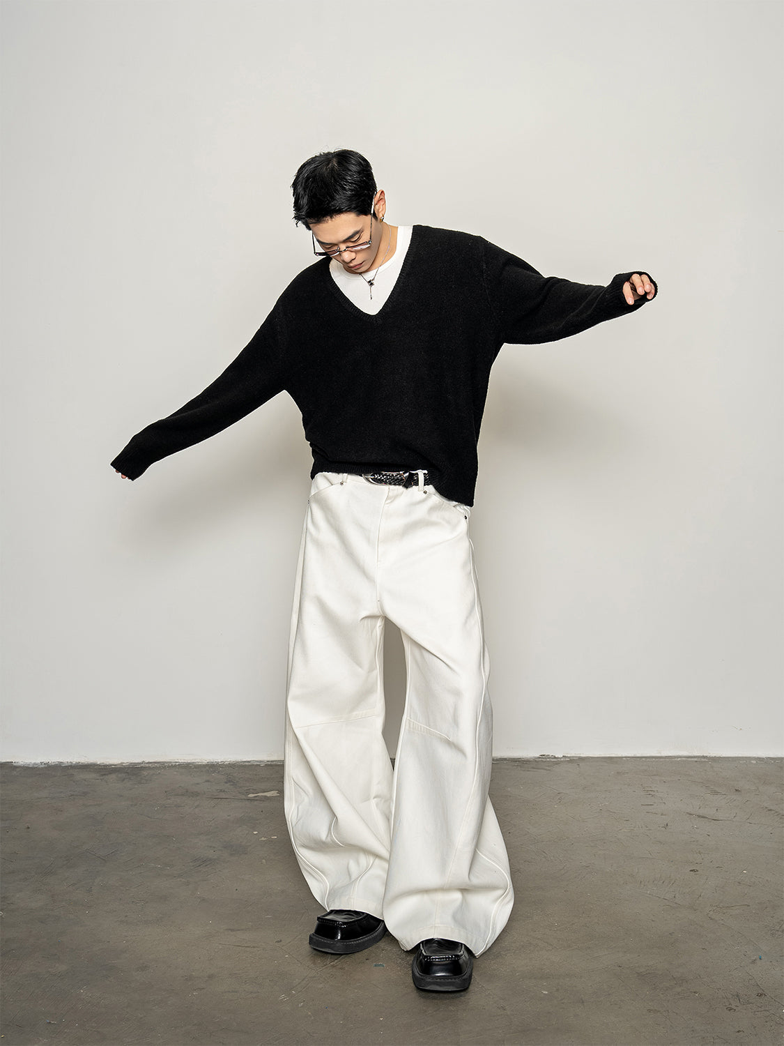 DBW Doublewin Deconstructed Patchwork White Jeans