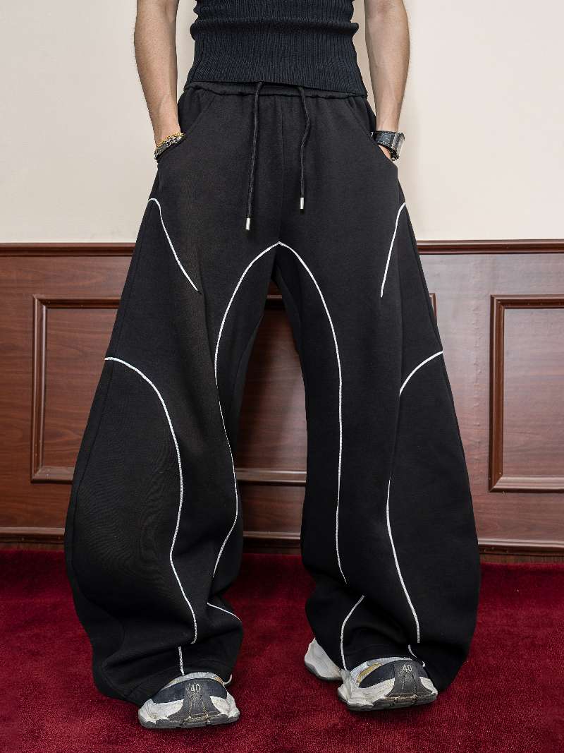 DBW Doublewin Black White Stripe Sweatsuit Set