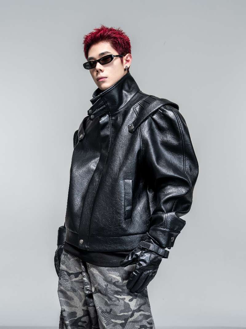 DBW Doublewin High Street Double Pleat Leather Jacket