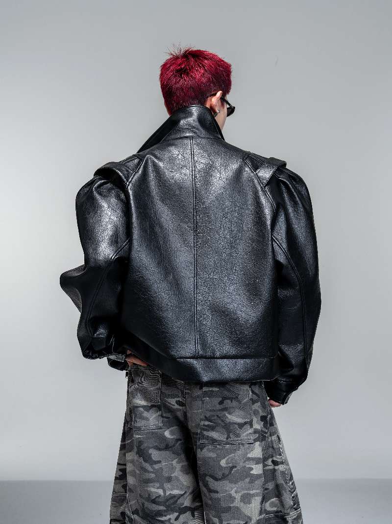 DBW Doublewin High Street Double Pleat Leather Jacket