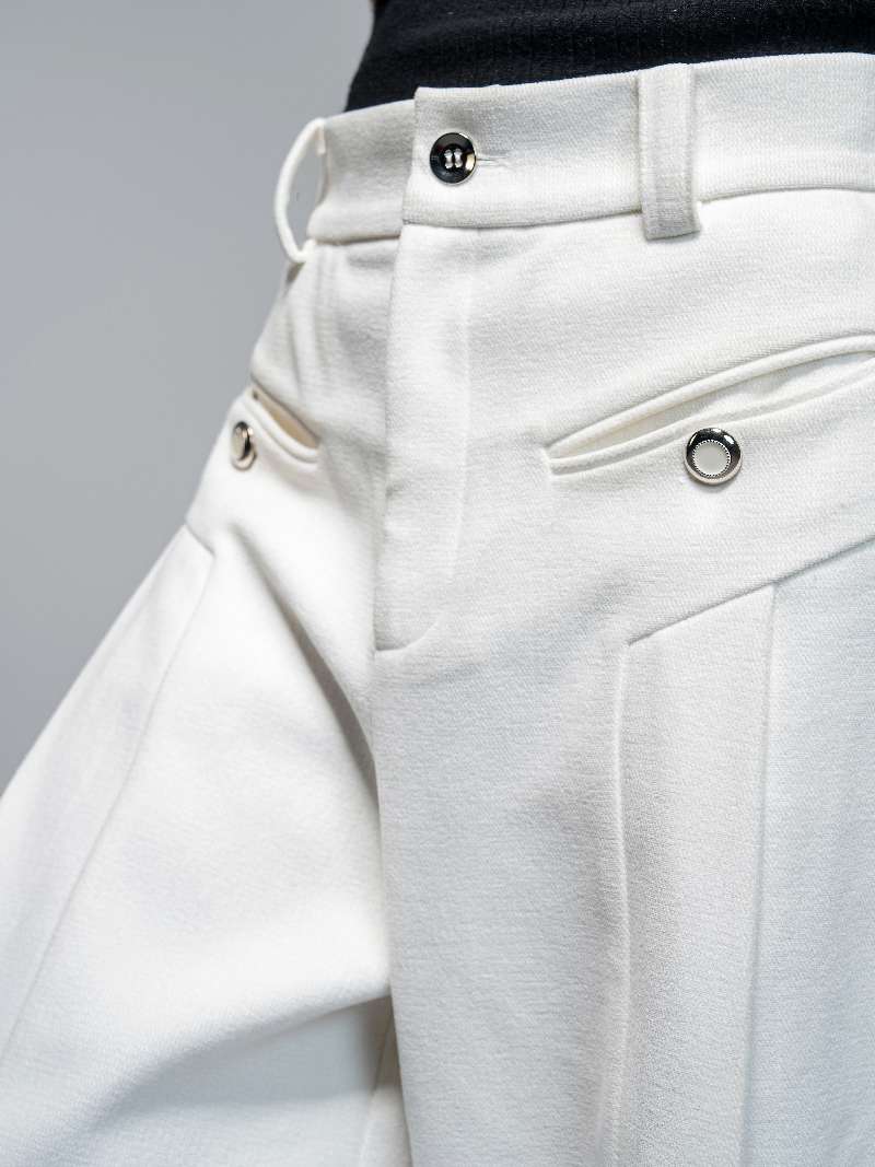 DBW Doublewin Off-White Velvet Textured Stand-Collar Set
