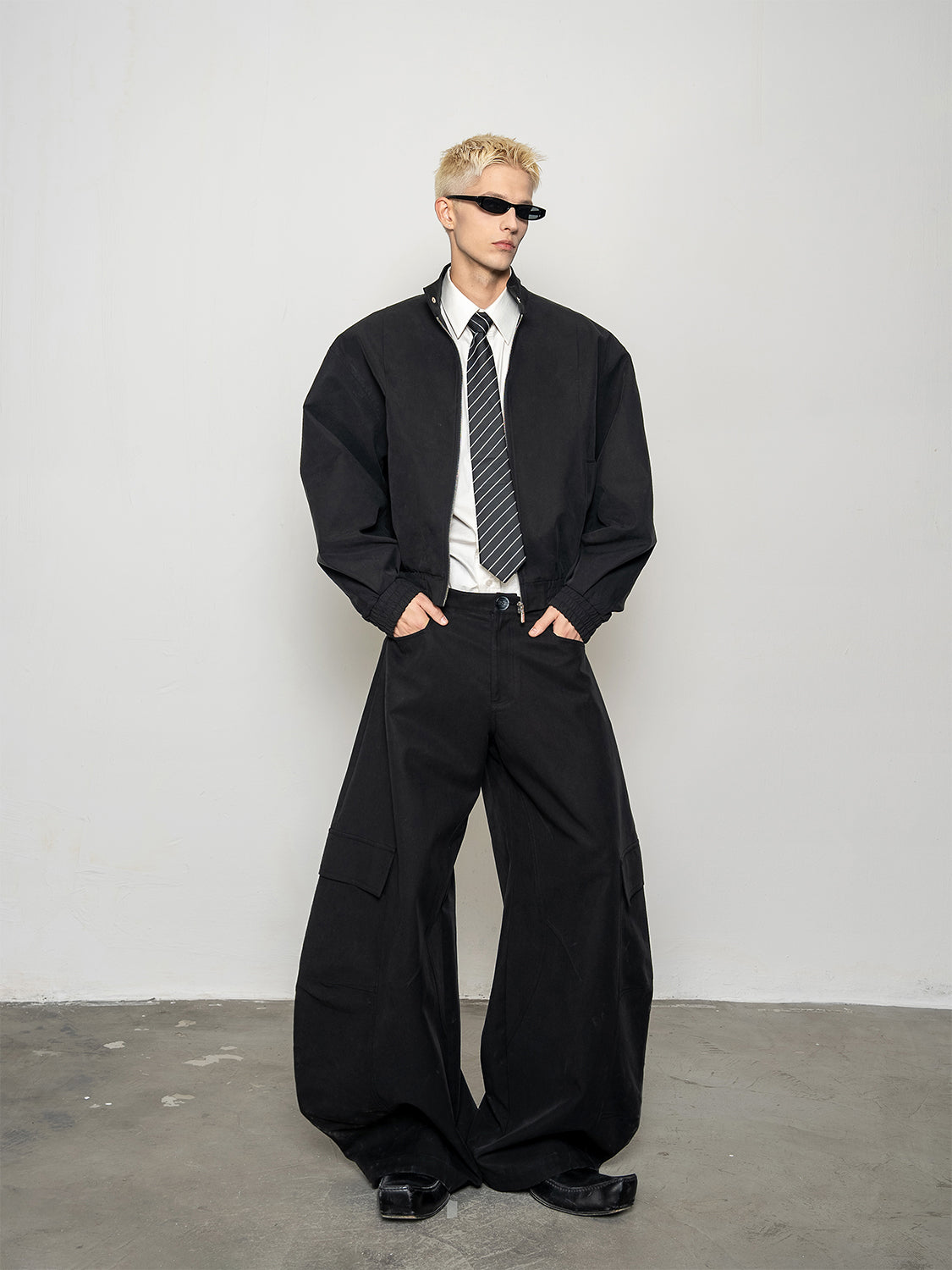 DBW Doublewin Rigid Matte Satin Stand-Collar Coat