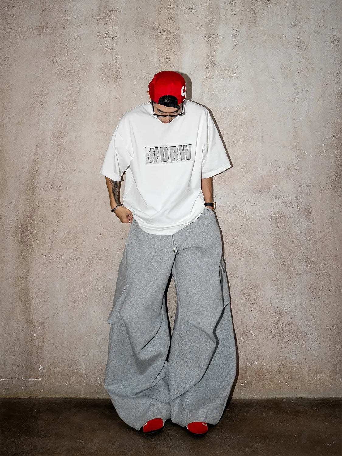 DBW Doublewin #BDW Embossed Print Short Sleeve T-Shirt