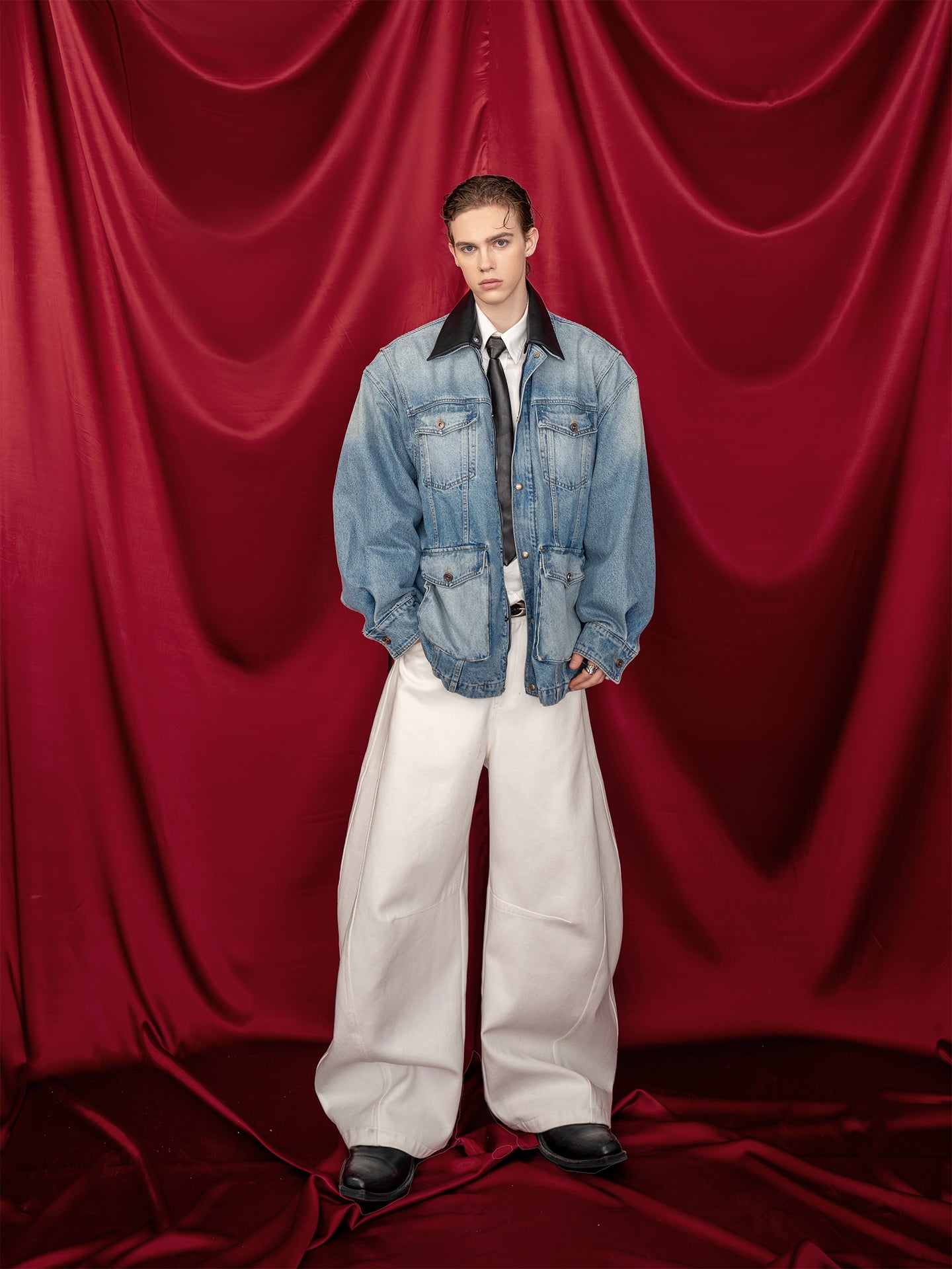 DBW Doublewin Denim Jacket – Detachable Collar & Structured Shoulders