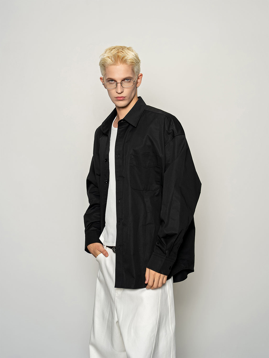 DBW Doublewin Casual Solid Color Oversized Shirt
