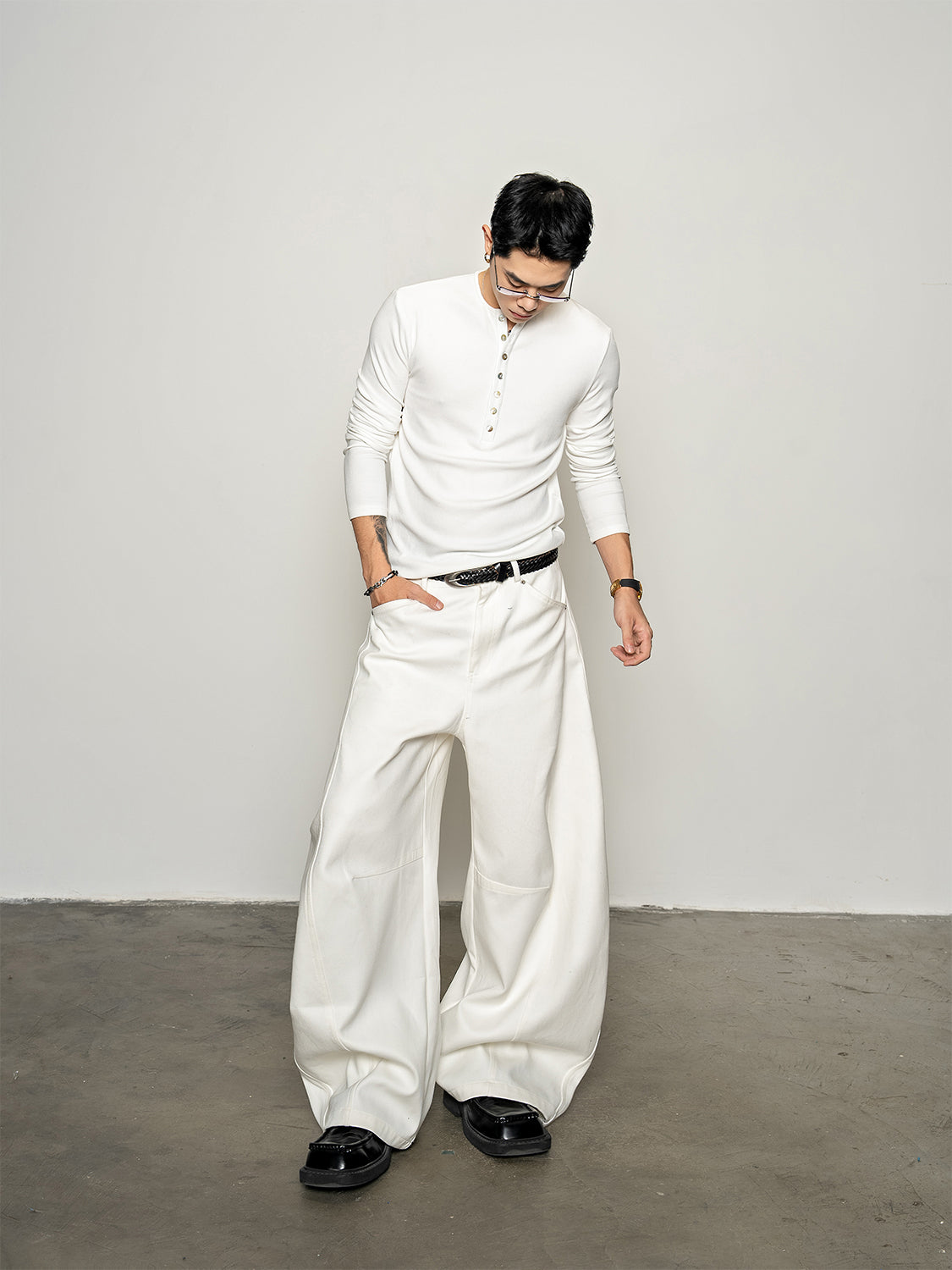 DBW Doublewin Stretch Long Sleeve Henley Shirt