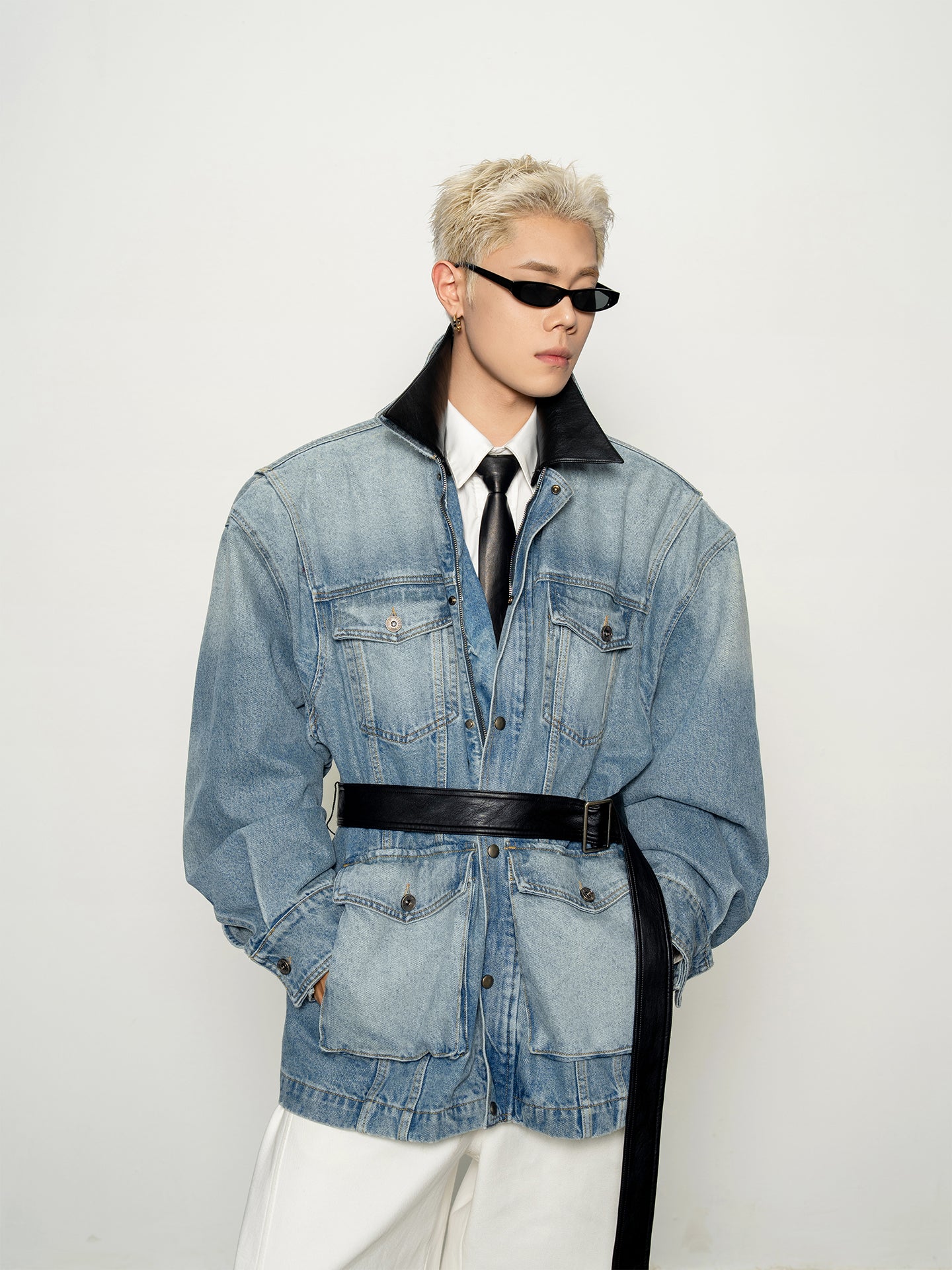 DBW Doublewin Denim Jacket – Detachable Collar & Structured Shoulders