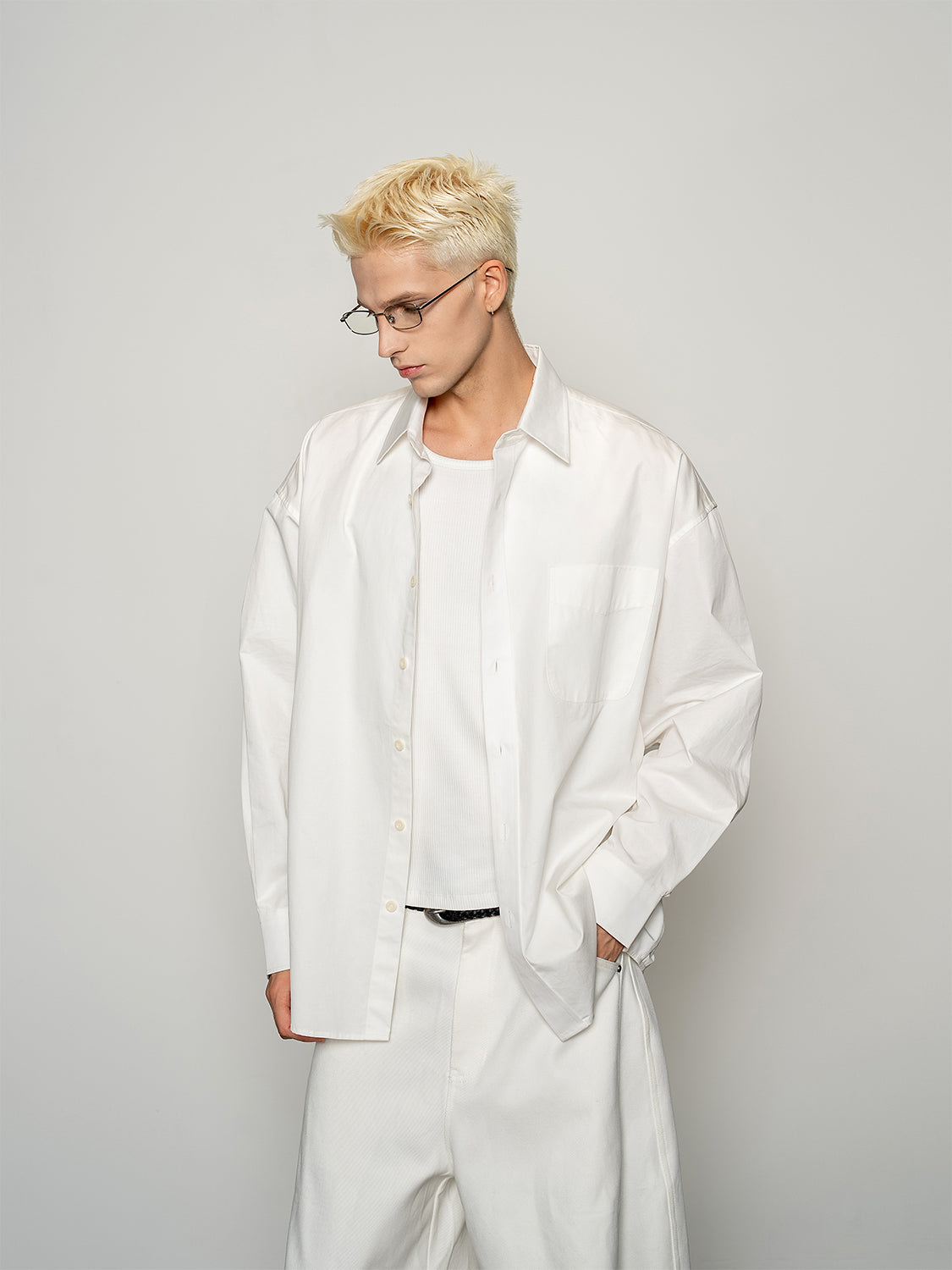 DBW Doublewin Casual Solid Color Oversized Shirt