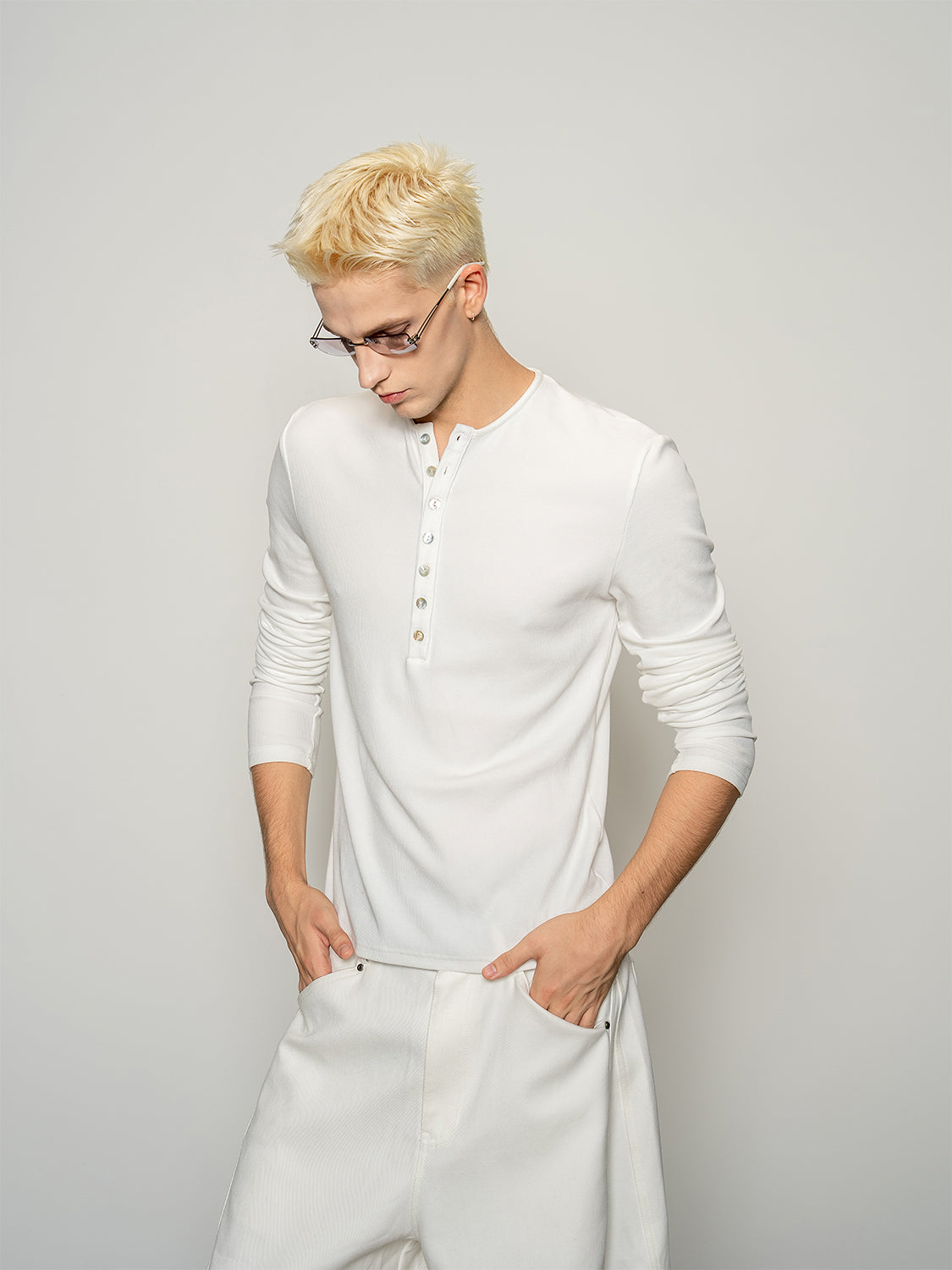 DBW Doublewin Stretch Long Sleeve Henley Shirt