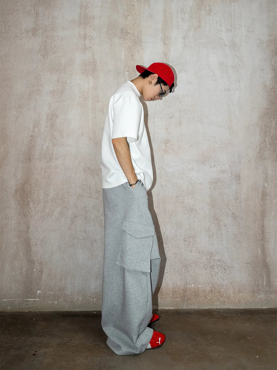 DBW Doublewin Airy Multi-Pocket Scimitar Hem Casual Pants