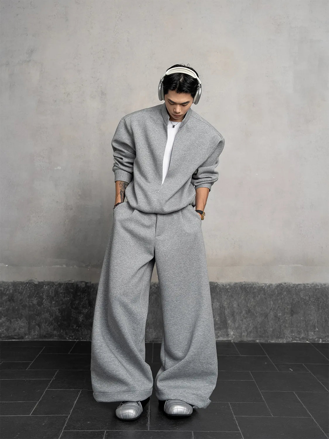 DBW Doublewin Holiday False Two-Layer Open Front Stand Collar Leisure Set