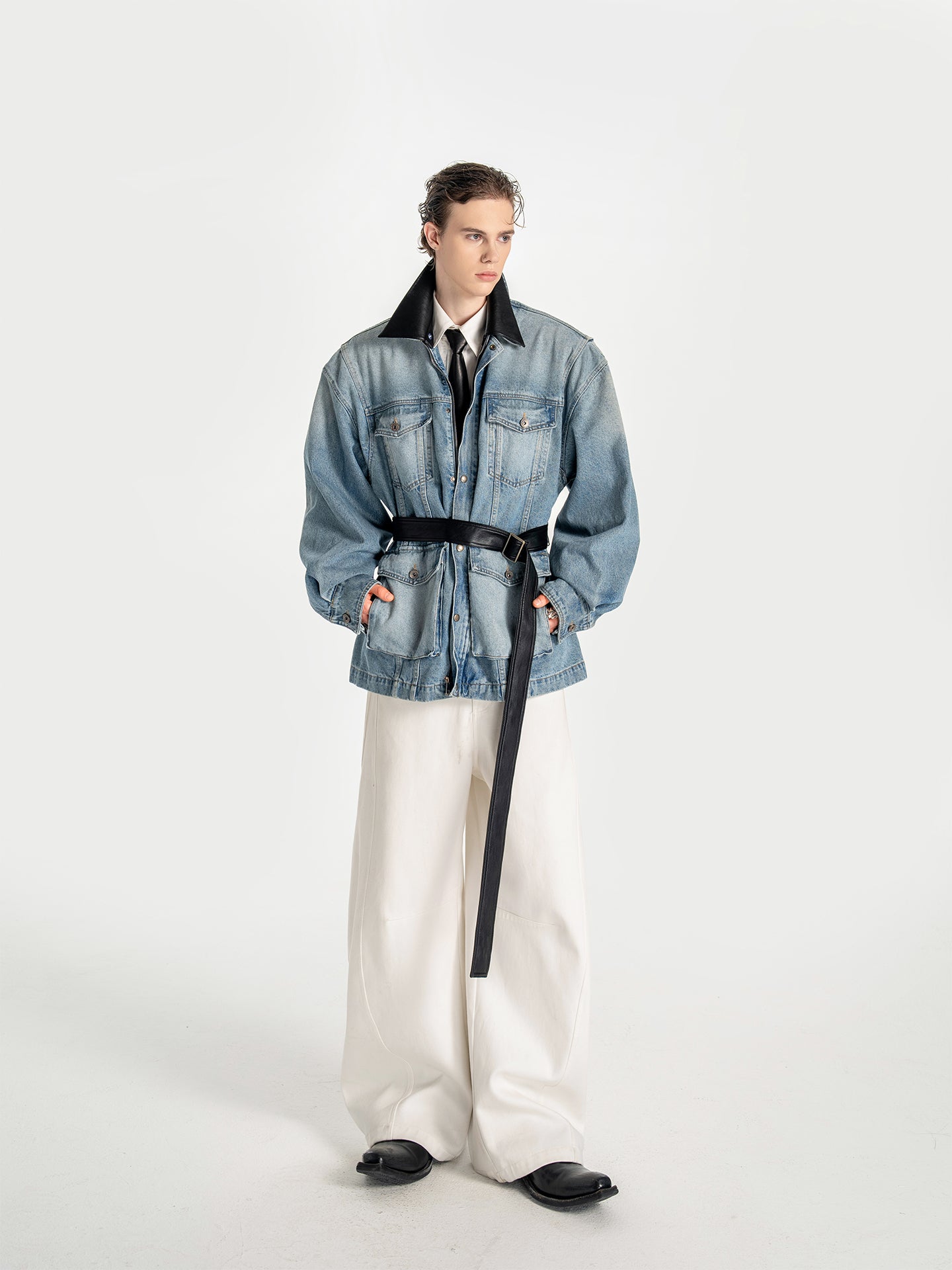 DBW Doublewin Denim Jacket – Detachable Collar & Structured Shoulders