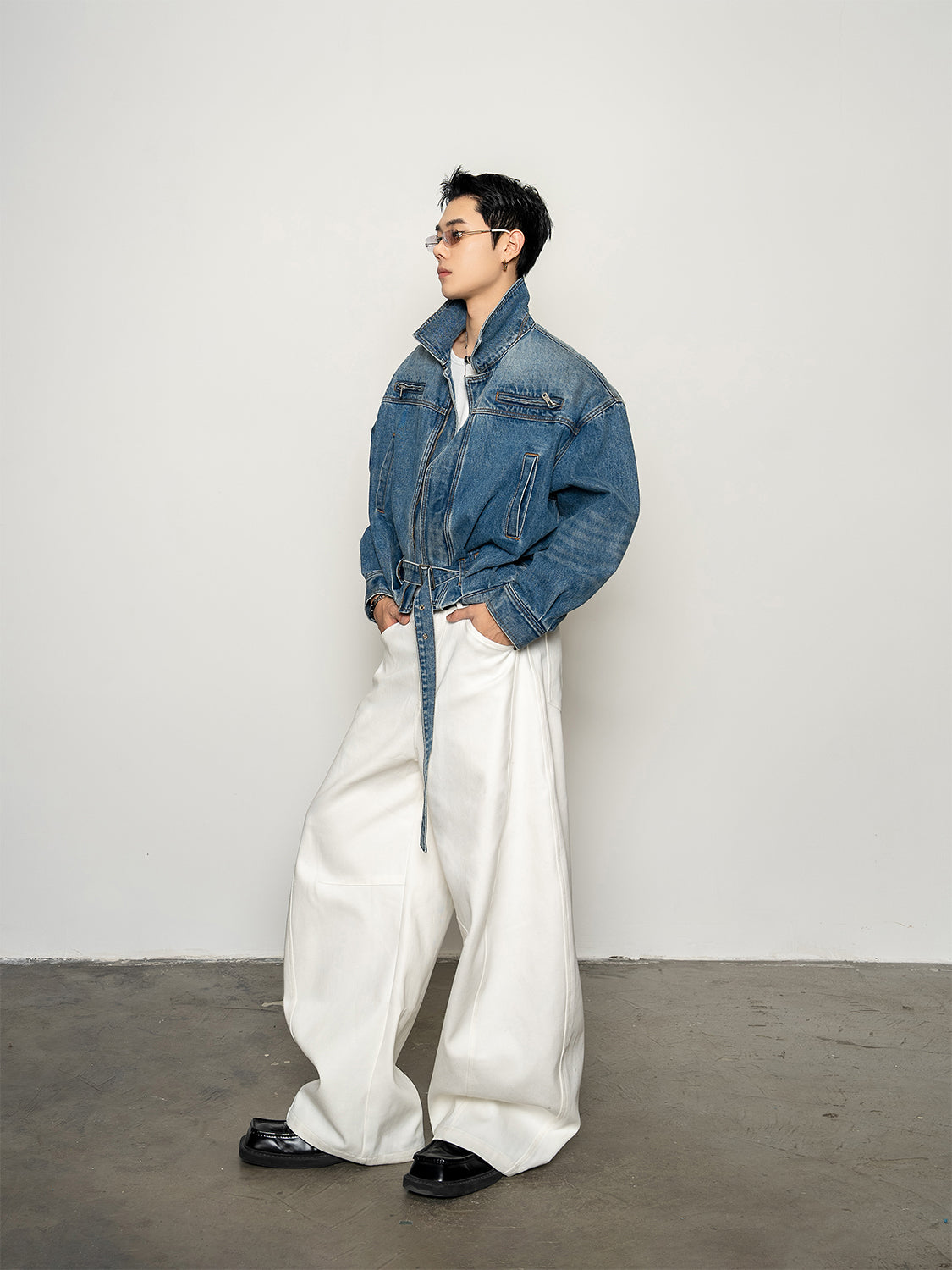 DBW Doublewin Deconstructed Patchwork White Jeans