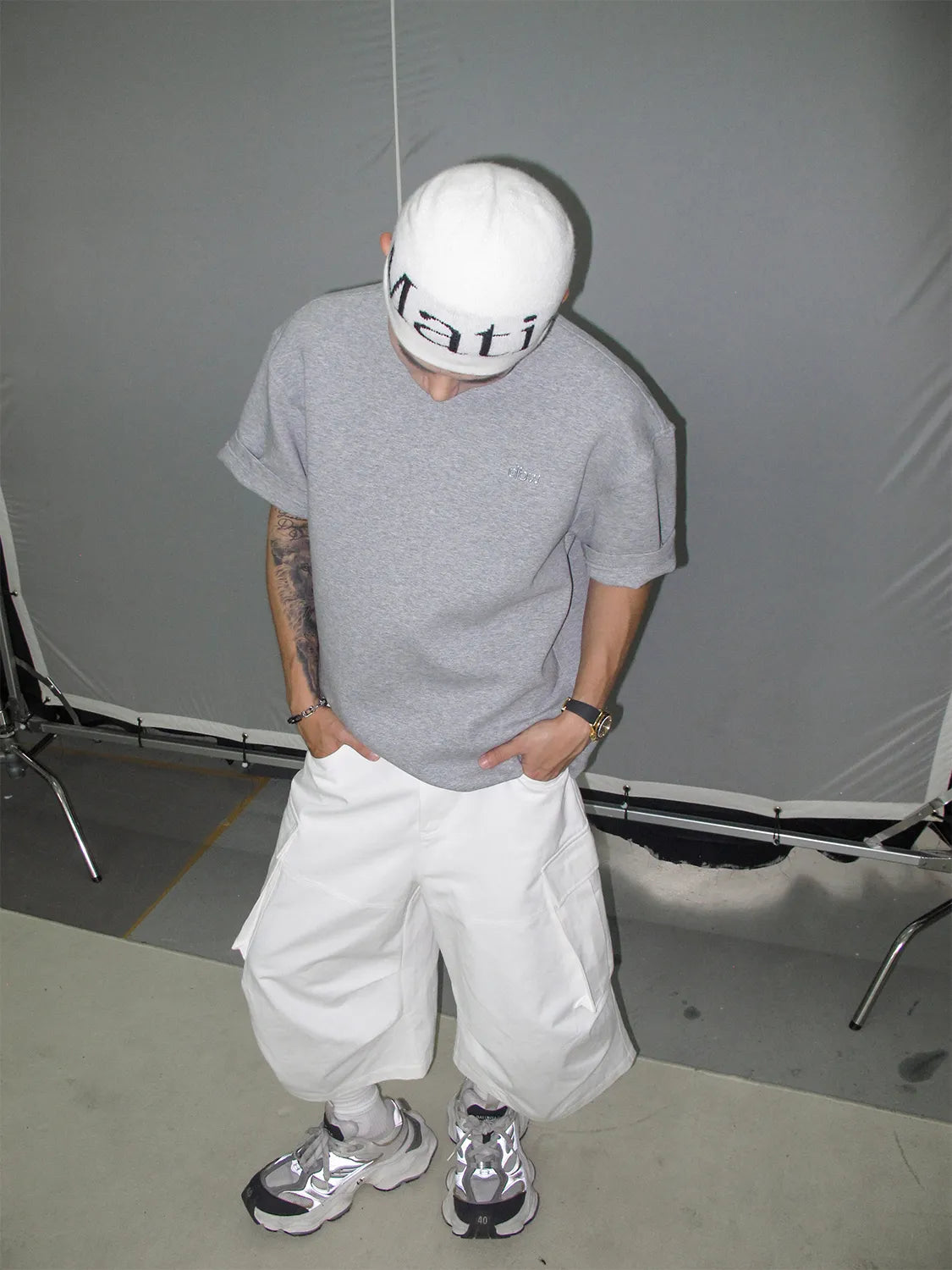 DBW Doublewin White Twill Relaxed Fit 7/10 Length Utility Pants