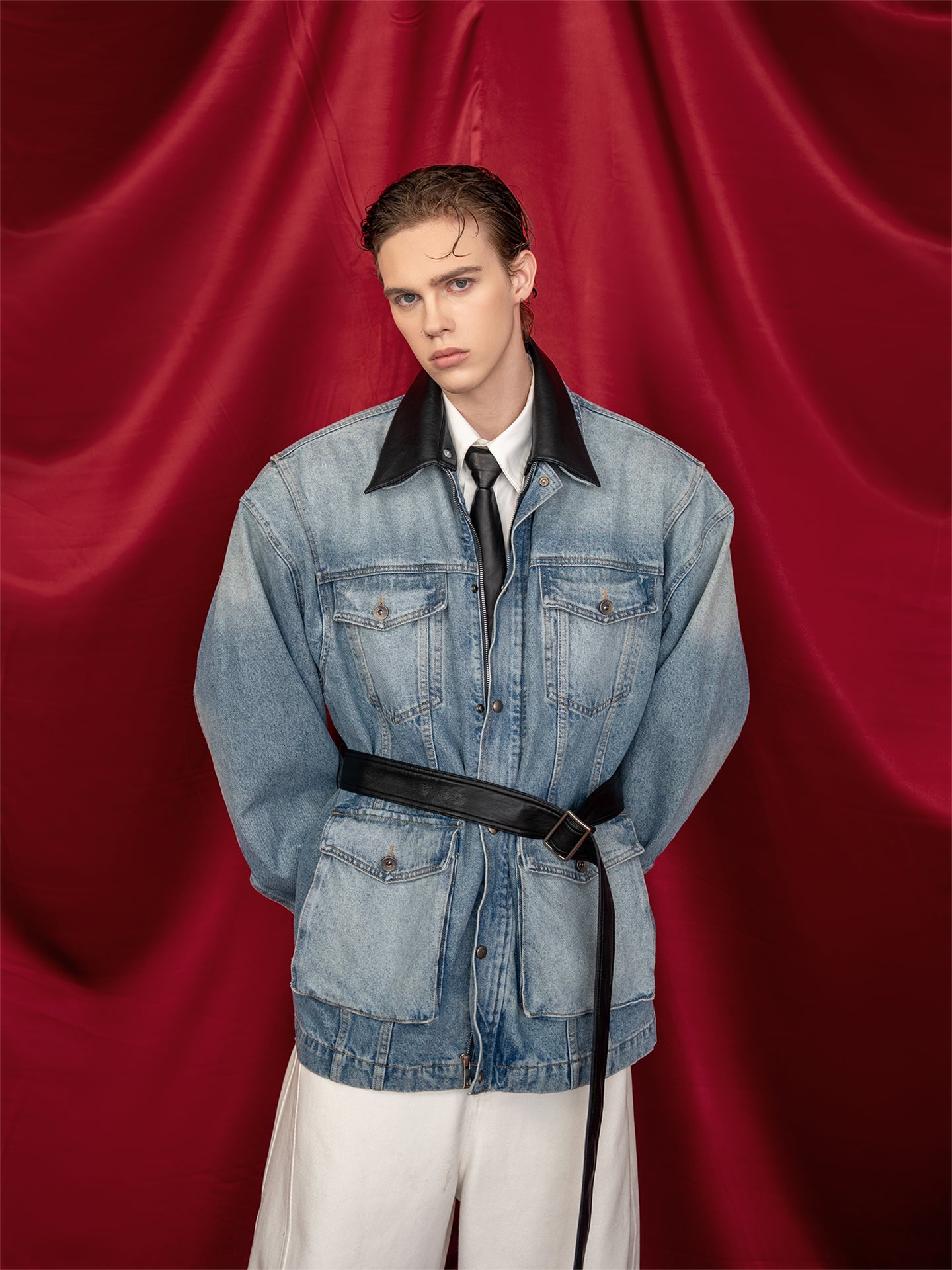 DBW Doublewin Denim Jacket – Detachable Collar & Structured Shoulders