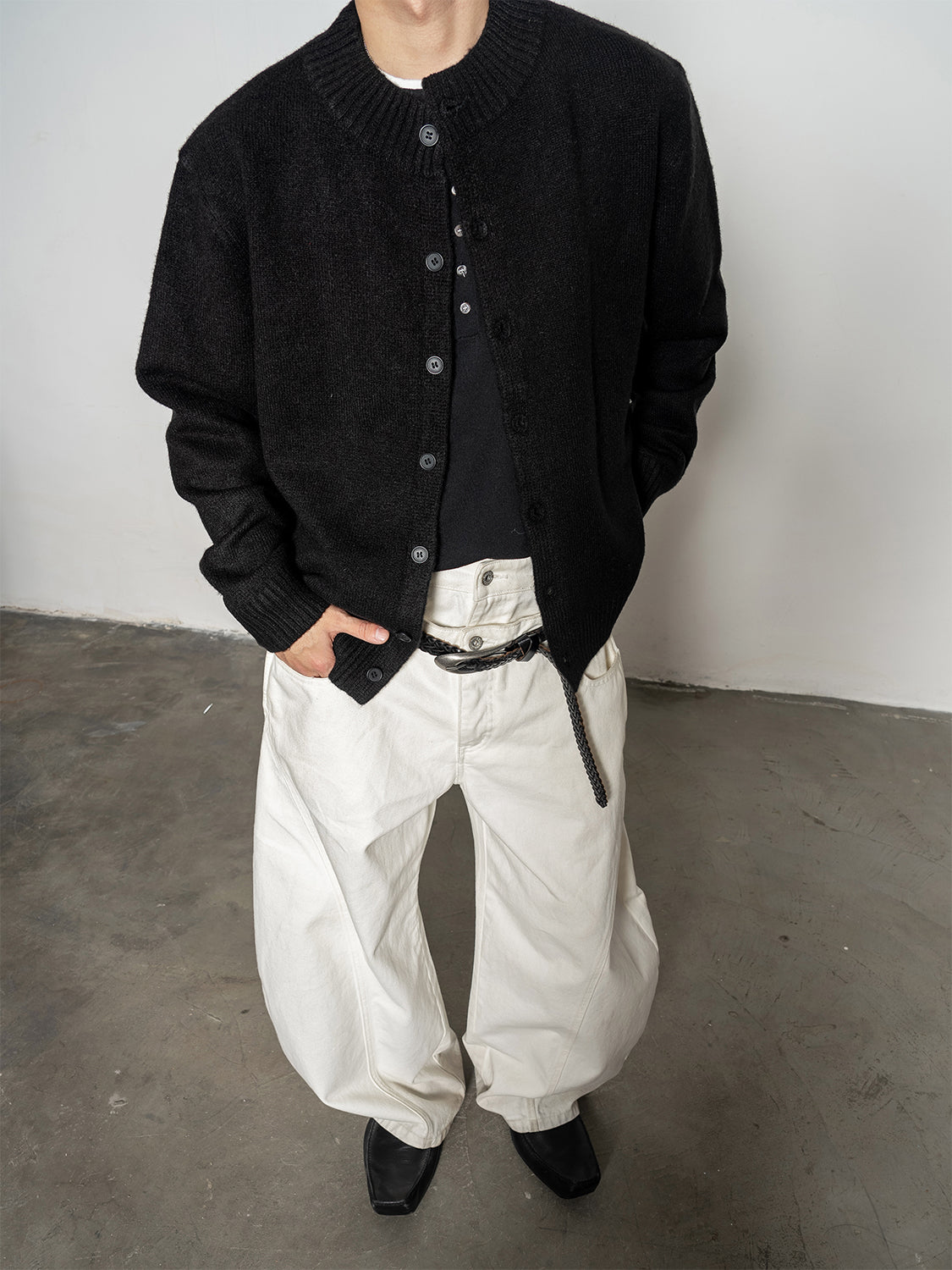 DBW Doublewin Knit Crewneck Cardigan Coat