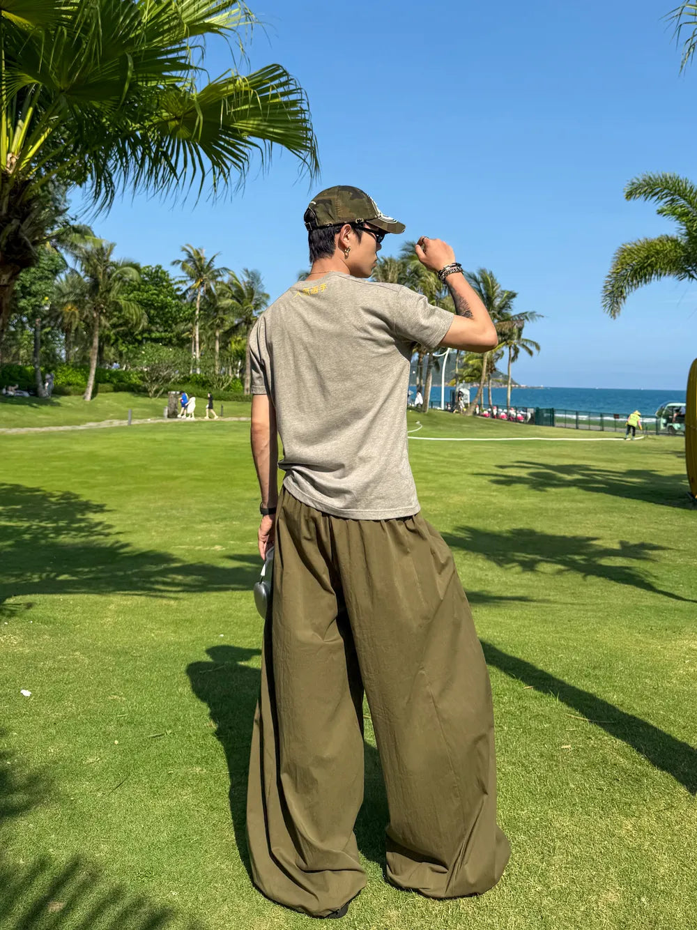 DBW Doublewin Fold Over Pleat Straight Leg Casual Trousers