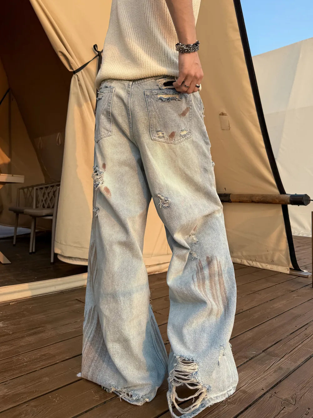 DBW Doublewin Distressed Faded Jeans
