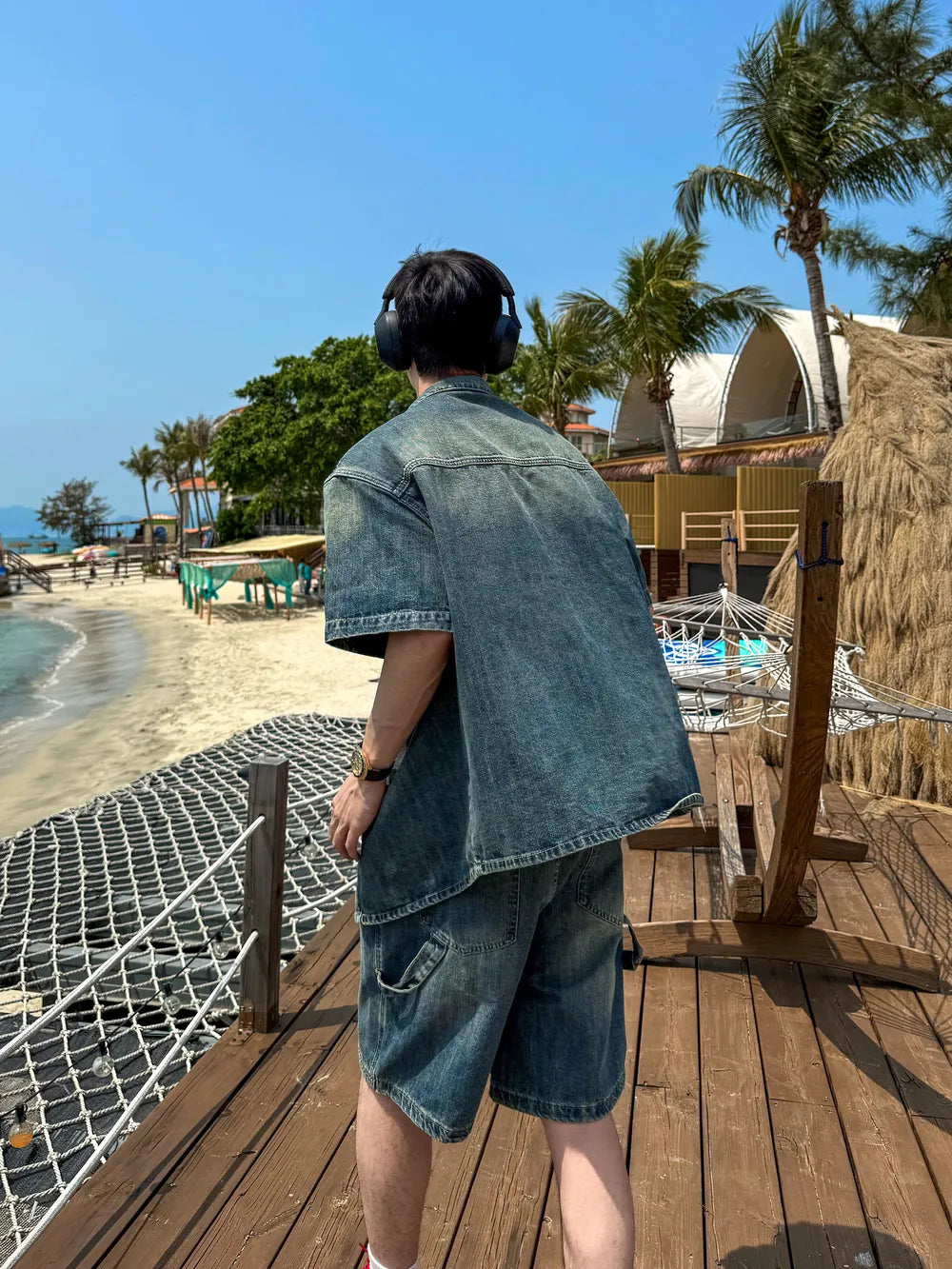 DBW Doublewin Vintage Washed Denim Shirt Set