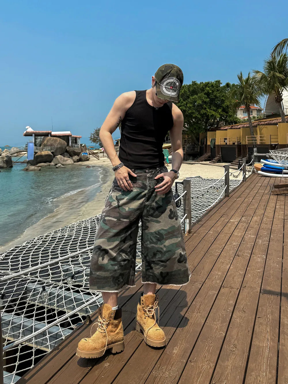 DBW Doublewin Raw Edge Camouflage Utility 7/8 Pants