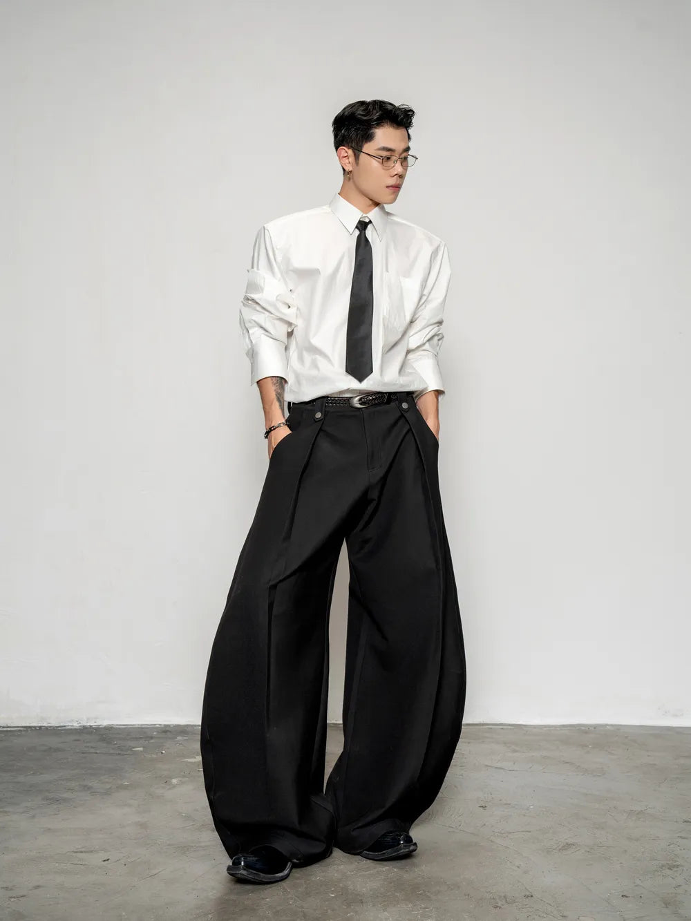 DBW Doublewin Washed Cotton Wide-Shoulder Shirt