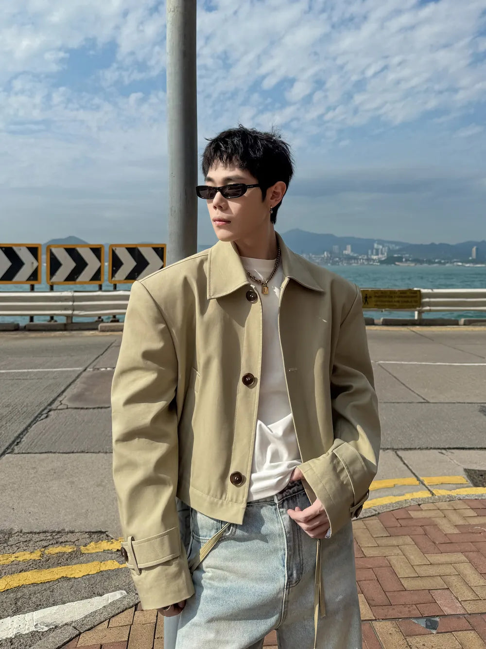 DBW Doublewin Detachable Wide-Shoulder Trench Coat